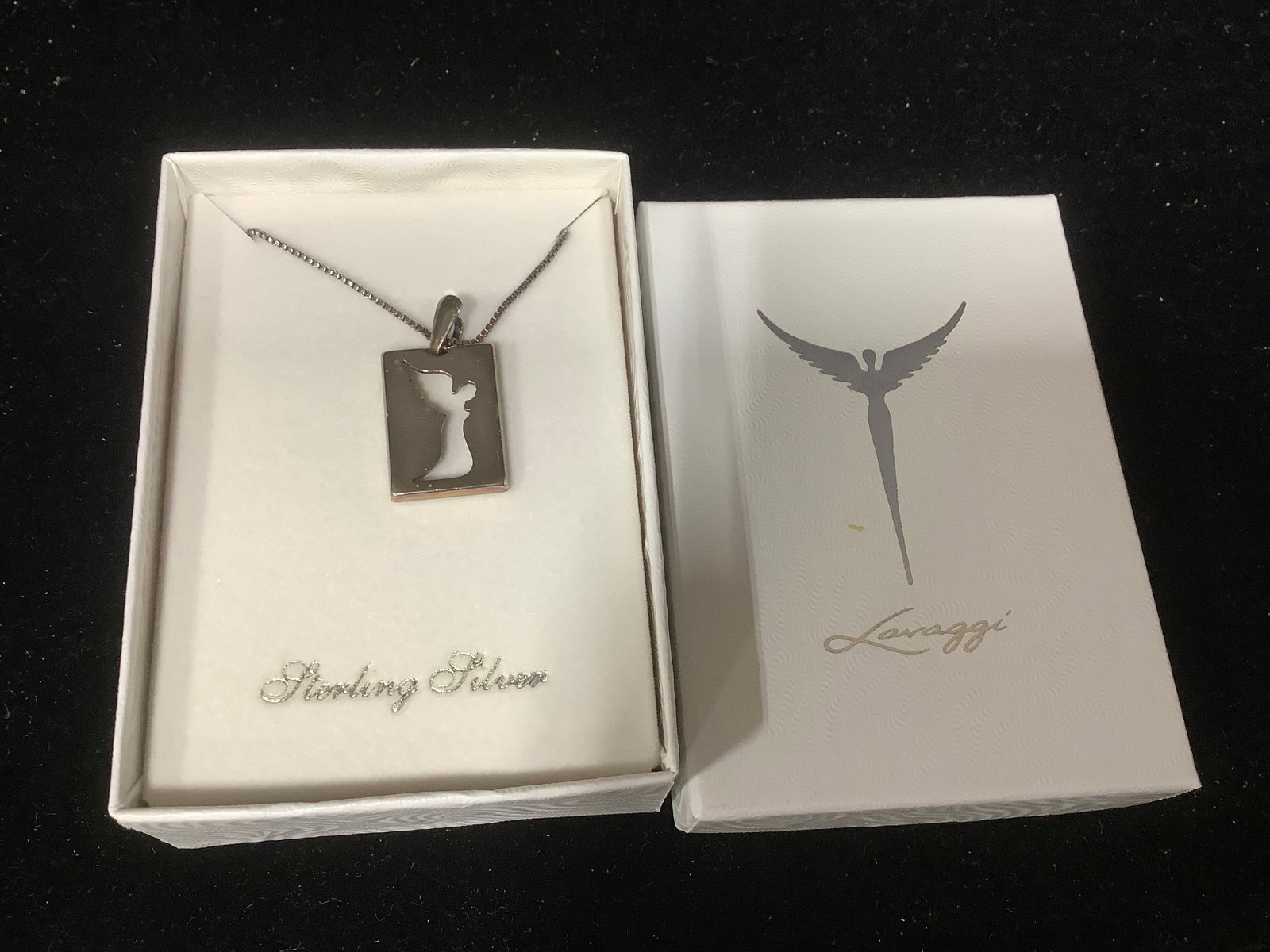 20in Sterling Praying Angel Necklace by Steven Lavaggi: 20in Sterling Praying Angel Necklace by Steven Lavaggi