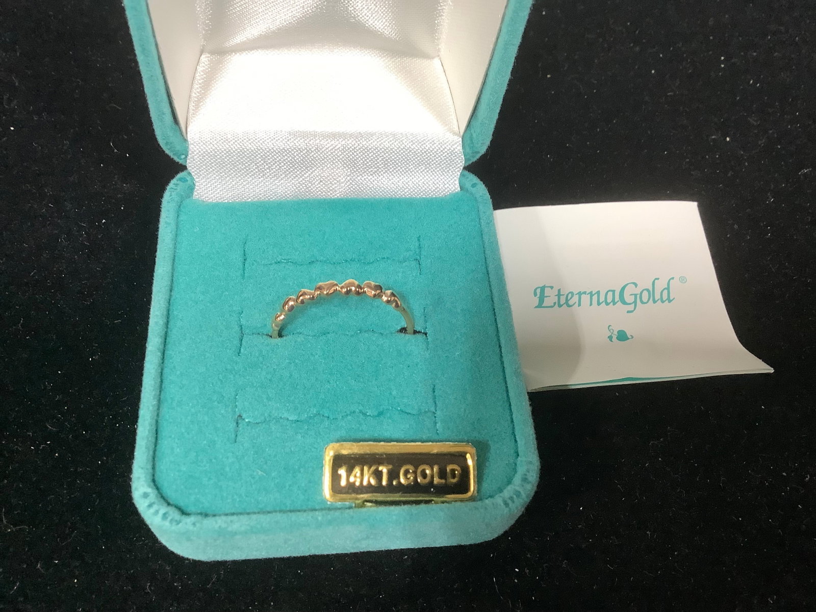 Eterna Gold Polished Heart Stack Ring 14k Gold (size: 8) (1 of 1)