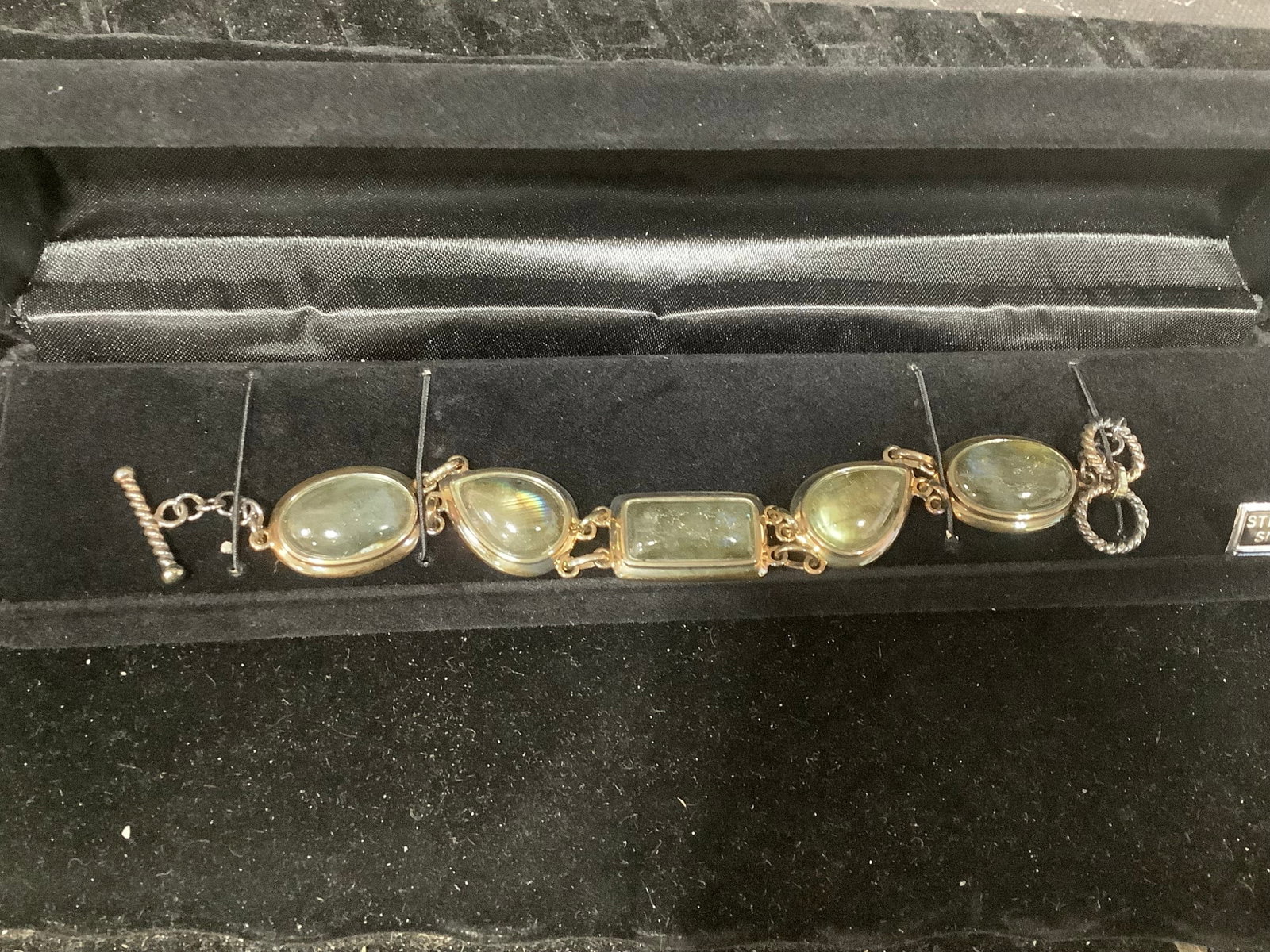 Sterling Labradorite Multi-Shape Adjustable Bracelet: Sterling Labradorite Multi-Shape Adjustable Bracelet