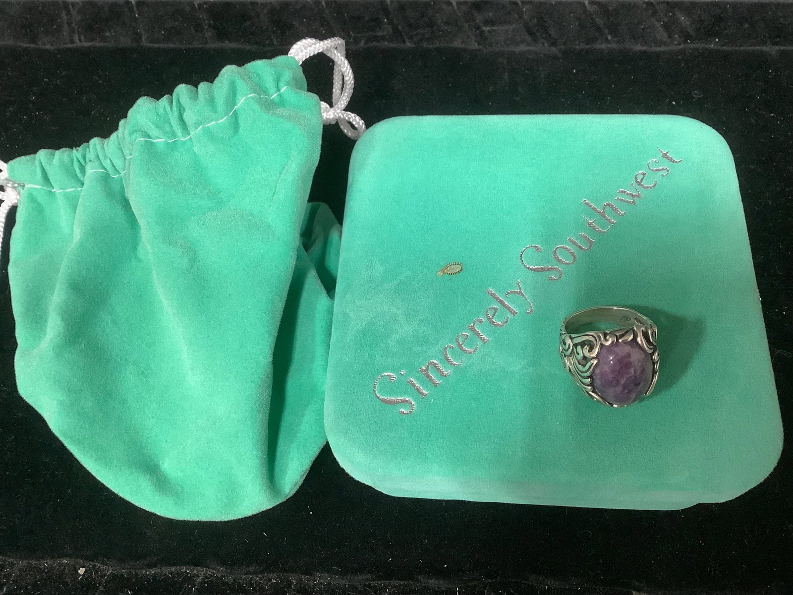 Sincerely Southwest Sterling Charoite Ring (Size: 6): Sincerely Southwest Sterling Charoite Ring (Size: 6)