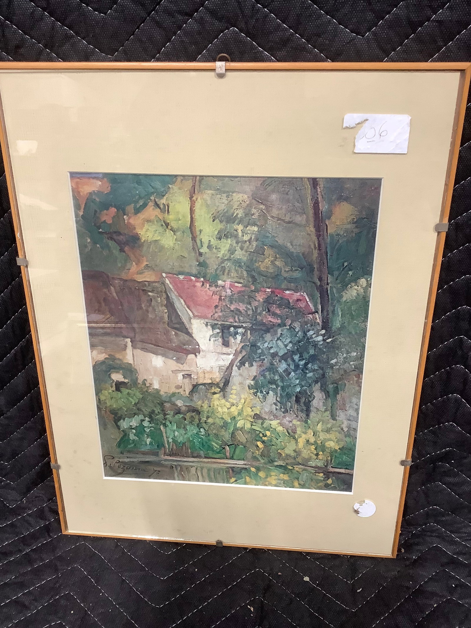 The House of Pere Lacroix in Auvers vintage framed print by Paul Cezanne(12inx16in): The House of Pere Lacroix in Auvers vintage framed print by Paul Cezanne(12inx16in)