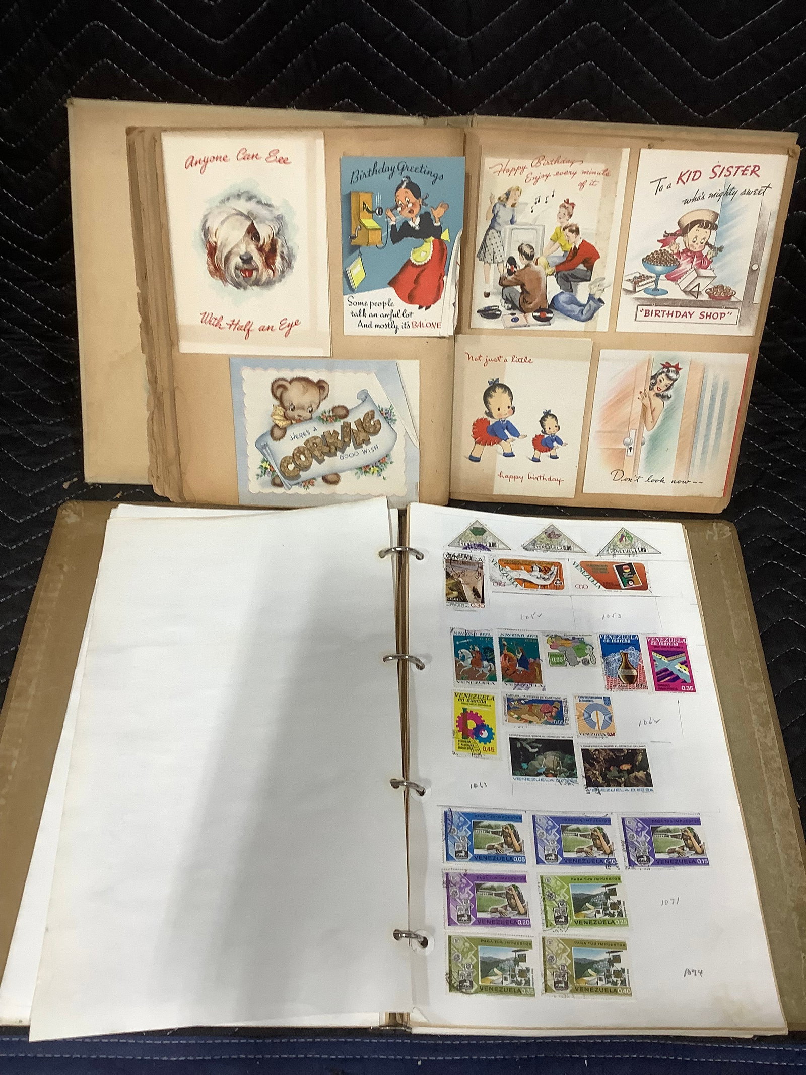 Vintage scrapbook and vintage stamp album(some stamps inside) (1 of 1)