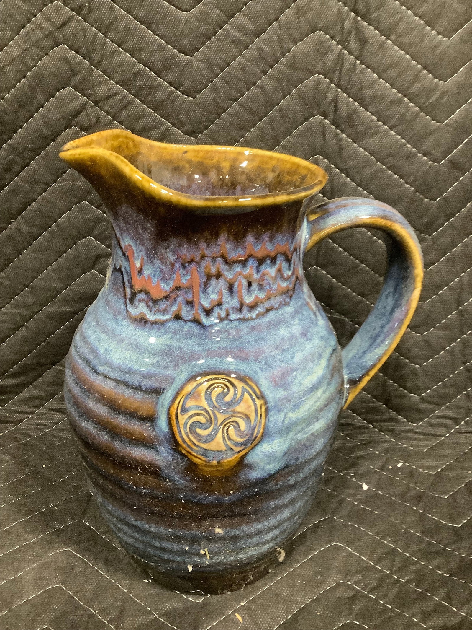 Colm De Ris Glazed Pottery Pitcher(11in Tall) (1 of 1)