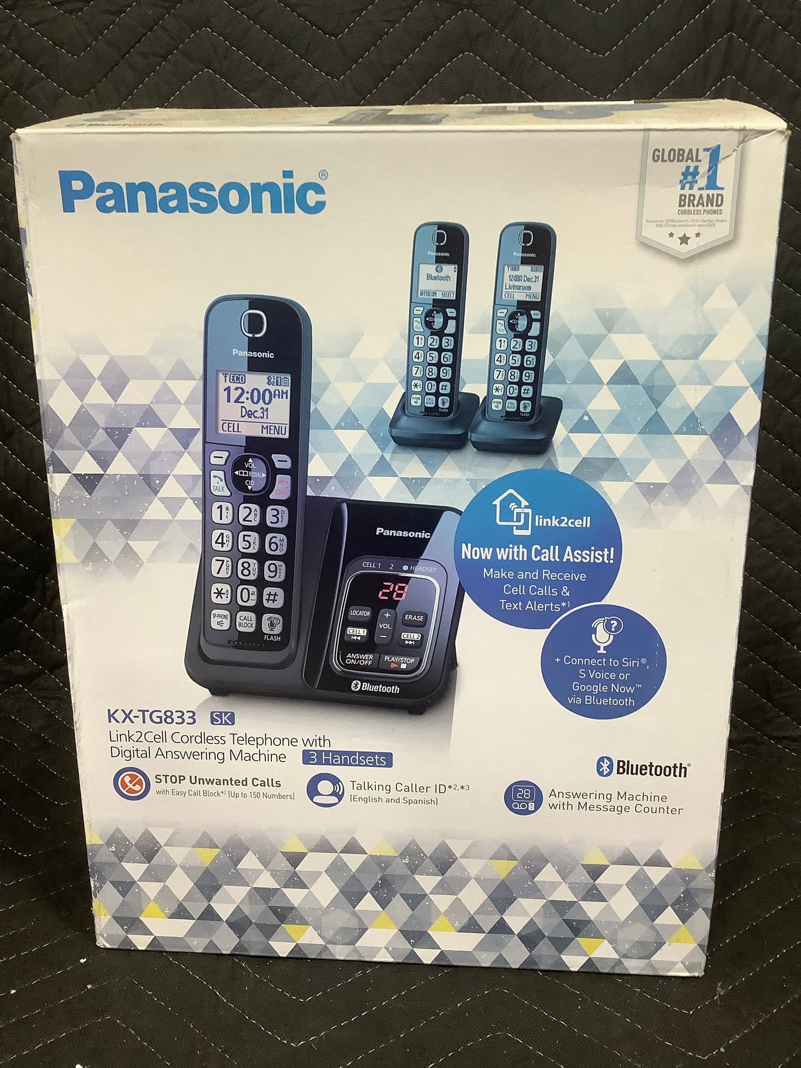 Panasonic Cordless Telephone with Digital Answering Machine - 3 headsets (1 of 1)