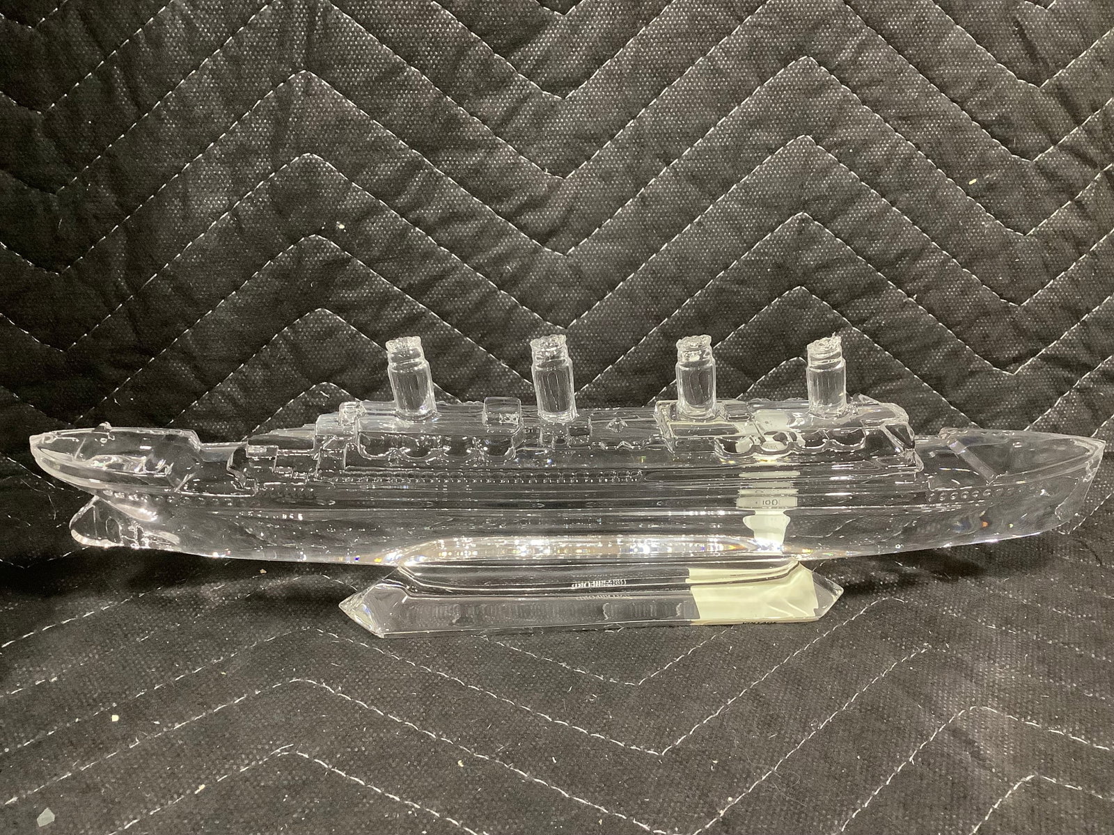 Vintage Lead Crystal Steam Ship (11.25in Long) (1 of 1)