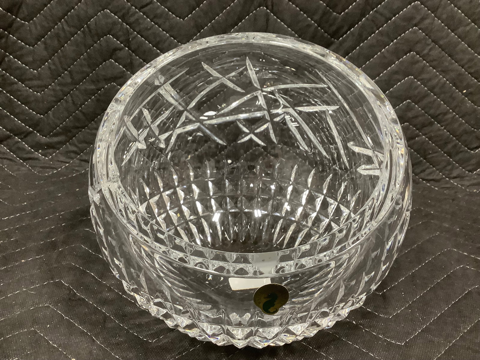 Waterford Lead Crystal 8in Angled Rose Bowl (7in Tall) (1 of 1)