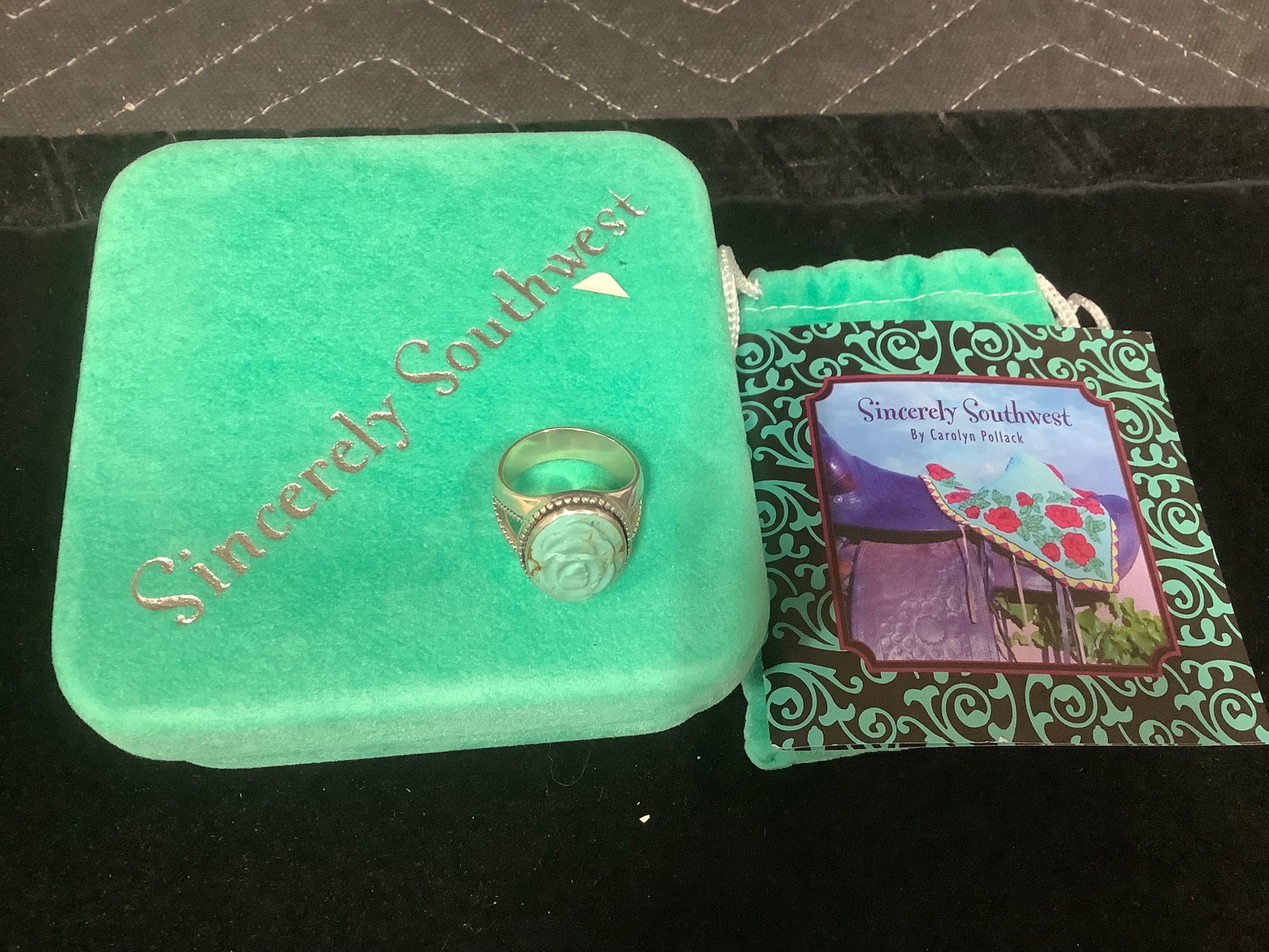 Sincerely Southwest Sterling Green Turquoise Ring (Size: 8): Sincerely Southwest Sterling Green Turquoise Ring (Size: 8)