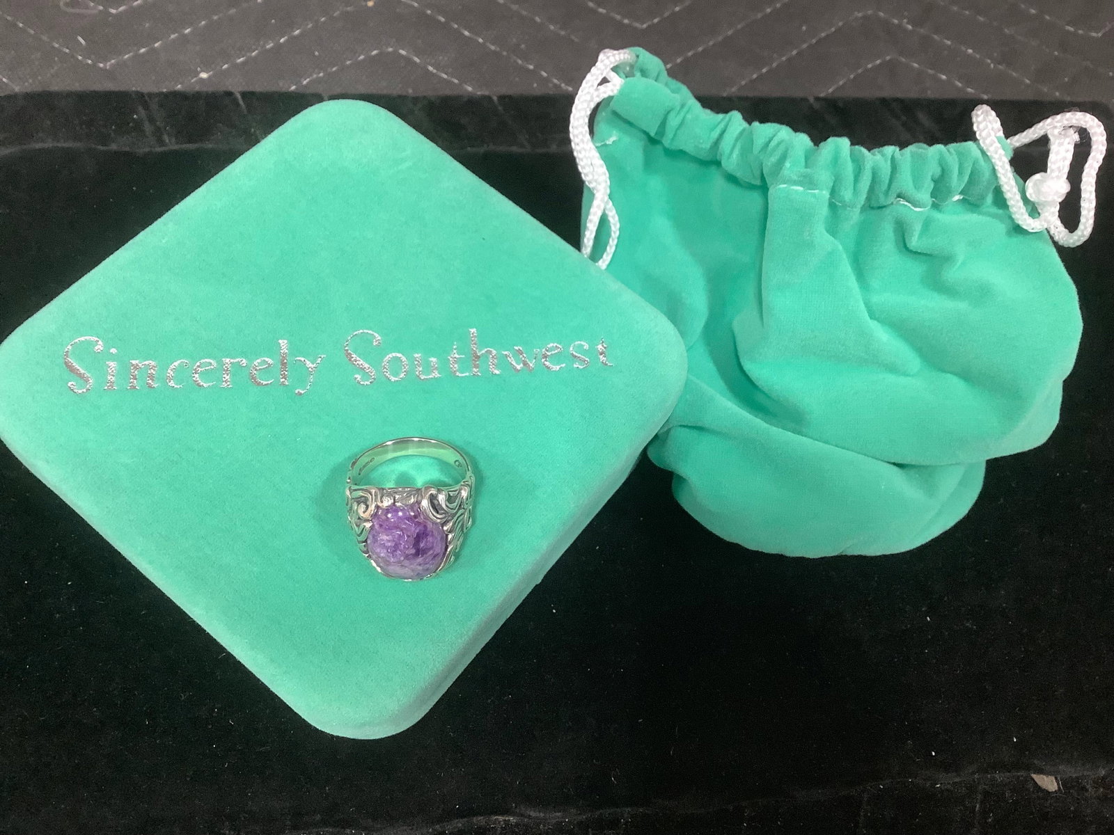 Sincerely Southwest Sterling Charoite Ring (Size: 9): Sincerely Southwest Sterling Charoite Ring (Size: 9)