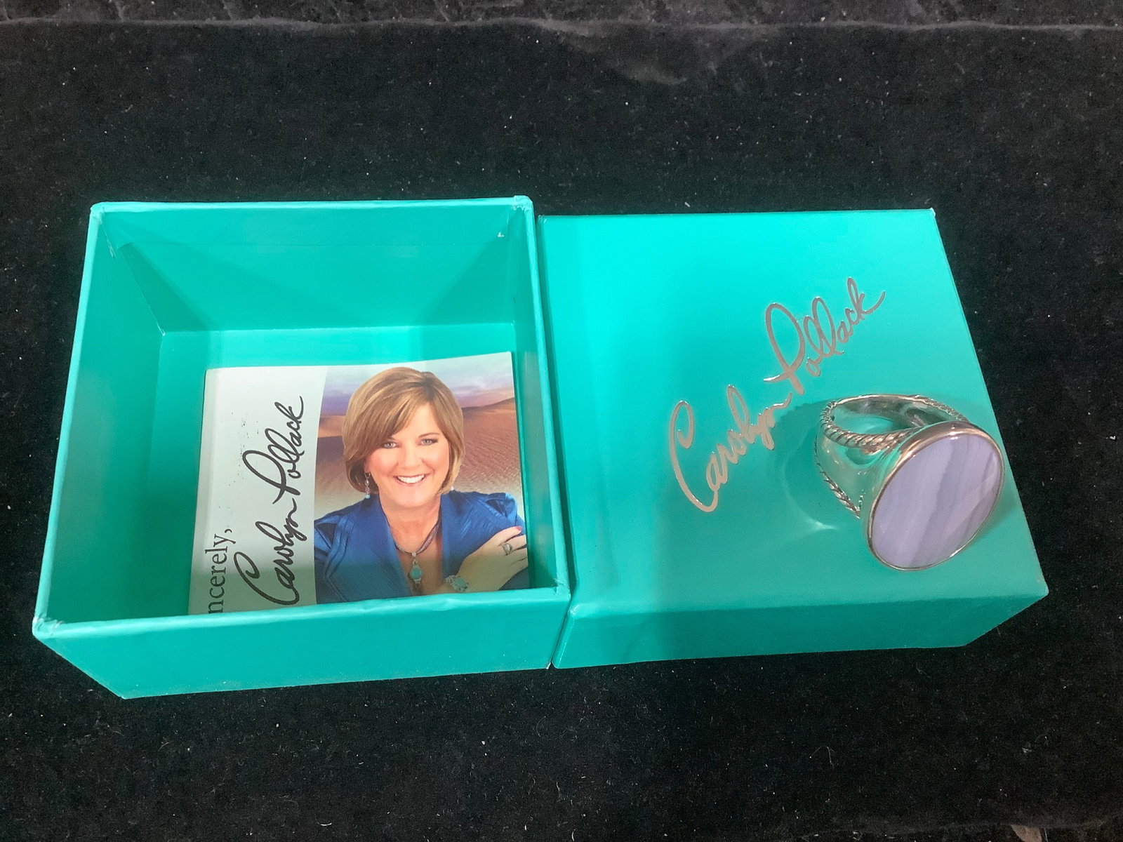 Carolyn Pollack Sincerely Essential Sterling Ring (Size: 8) - Blue Lace Agate: Carolyn Pollack Sincerely Essential Sterling Ring (Size: 8) - Blue Lace Agate