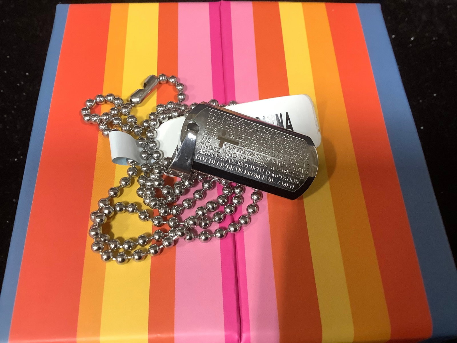 Steel Impact Mens Stainless Steel Lords Prayer Pendant with Chain (1 of 1)