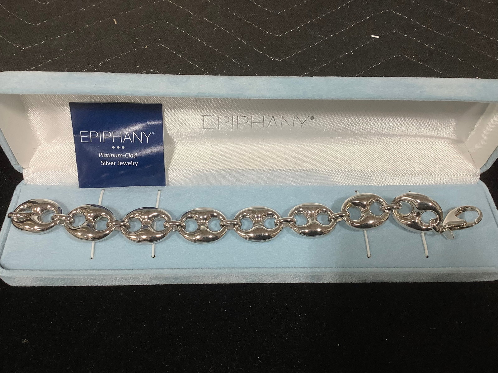 Ephiphany Platinum Clad High Polished Marine Link Bracelet (8 1/4in): Ephiphany Platinum Clad High Polished Marine Link Bracelet (8 1/4in)