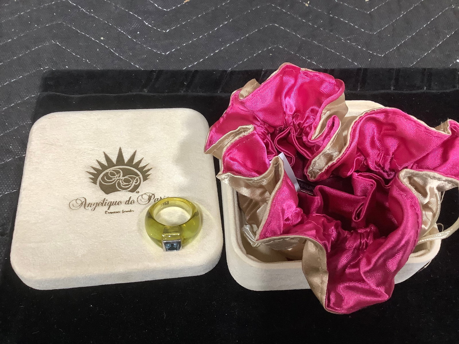 Angelique De Paris Candy Ring with Gemstone & Sterling Accent Blue Topaz (Size: 8): Angelique De Paris Candy Ring with Gemstone & Sterling Accent Blue Topaz (Size: 8)