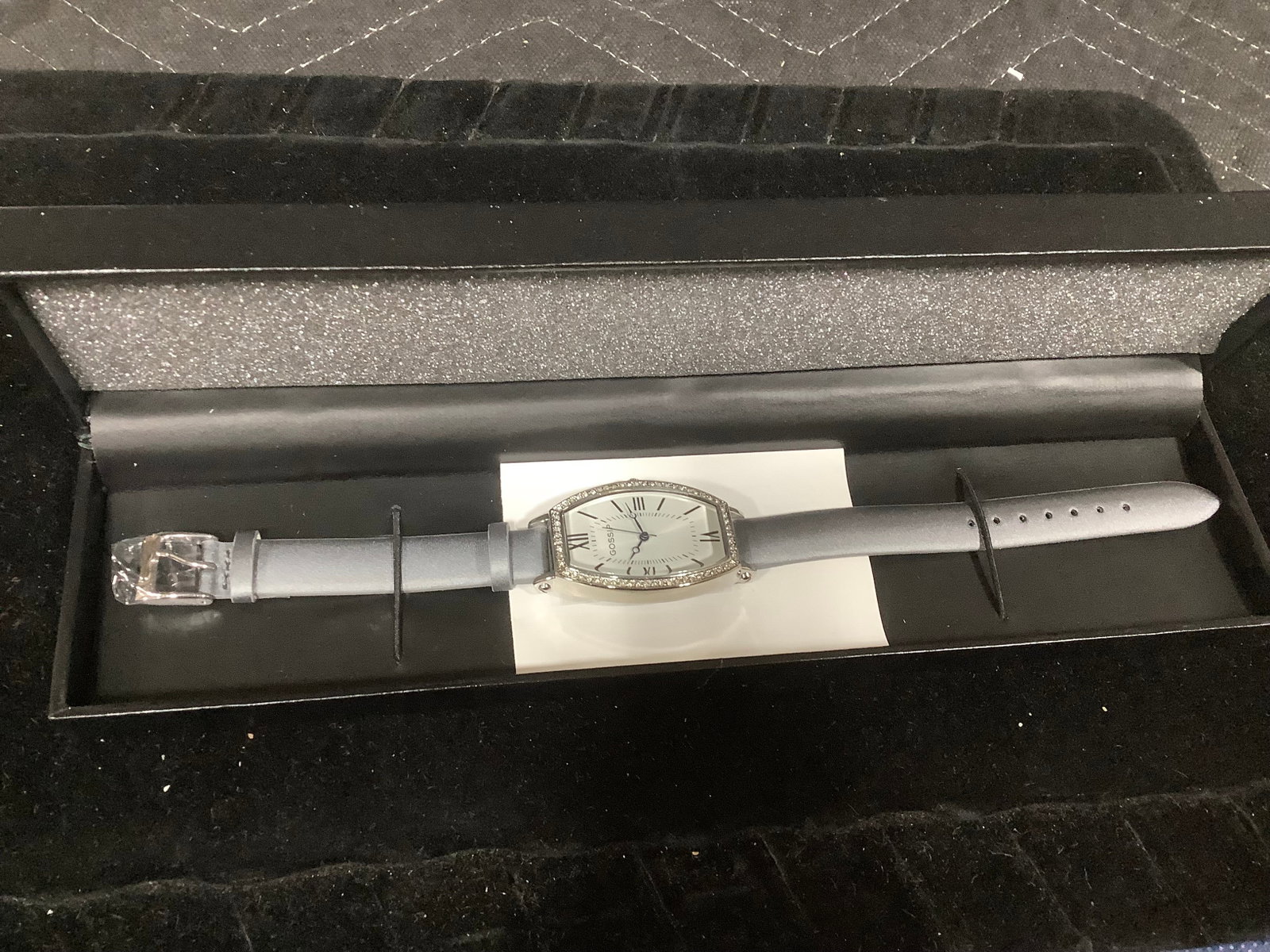 Gossip Crystal Case Watch with Satin Strap (1 of 1)