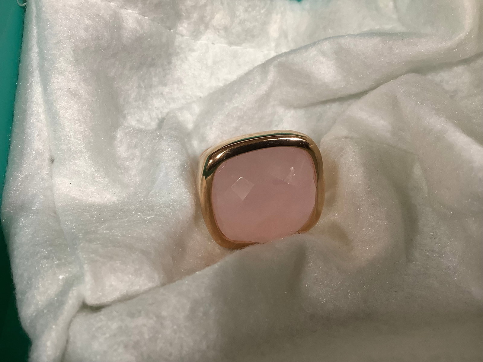Bronzo Italia Bold Faceted Gemstone Cushion Shape Ring (Size: 6): Bronzo Italia Bold Faceted Gemstone Cushion Shape Ring (Size: 6)
