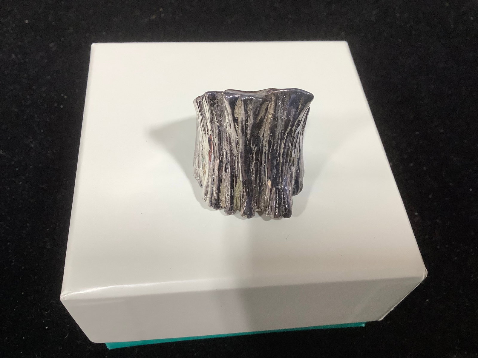 Or Paz Sterling Bold Bark Texture Ring (Size: 8): Or Paz Sterling Bold Bark Texture Ring (Size: 8)