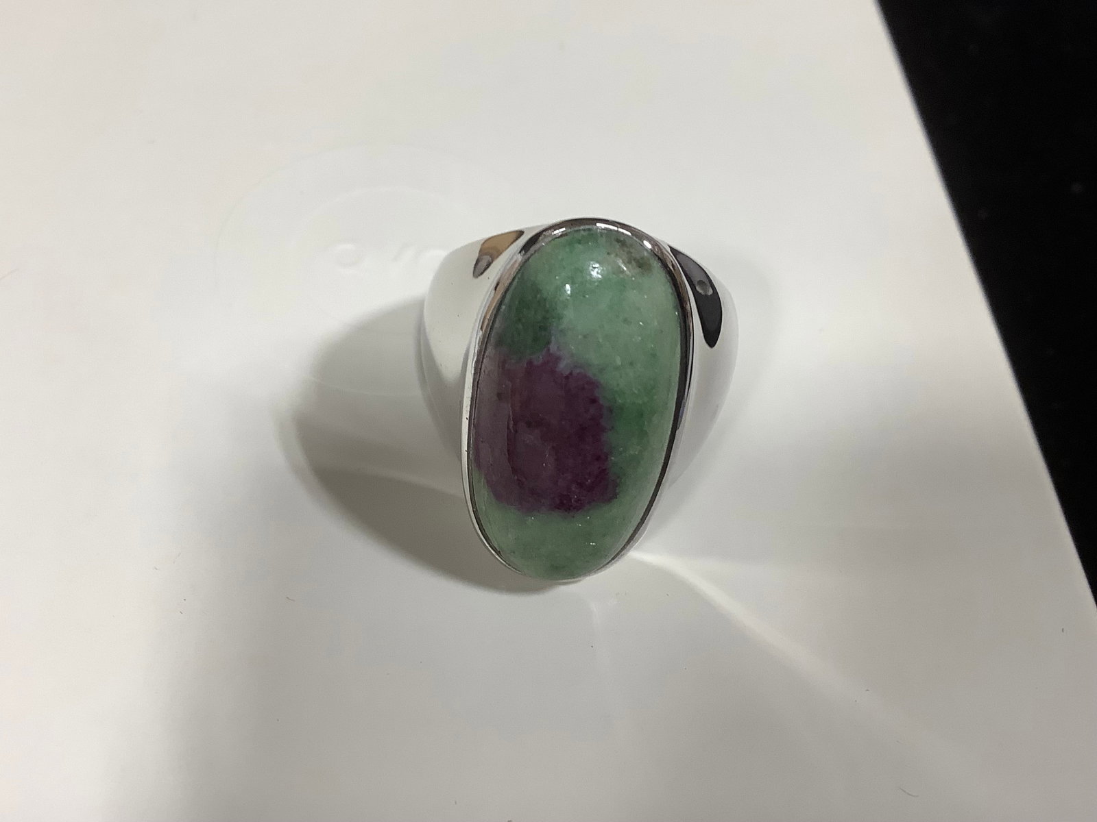 Sterling Oval Zoisite Ring (Size: 9)
