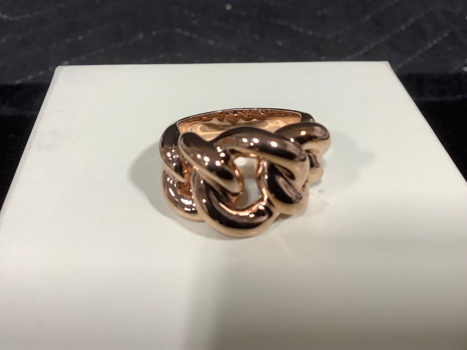 Bronze Italia Graduated Curb Link Ring (Size: 7): Bronze Italia Graduated Curb Link Ring (Size: 7)