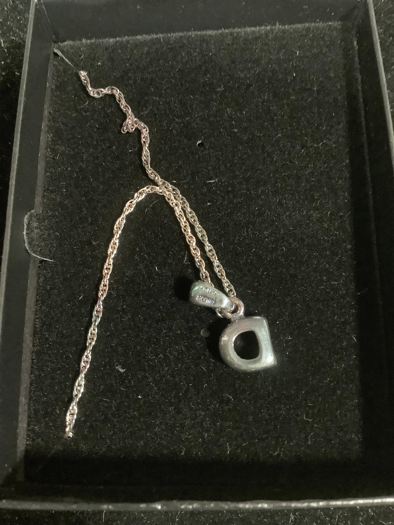 Sterling Initial Pendant with 18in French Rope Chain: Sterling Initial Pendant with 18in French Rope Chain