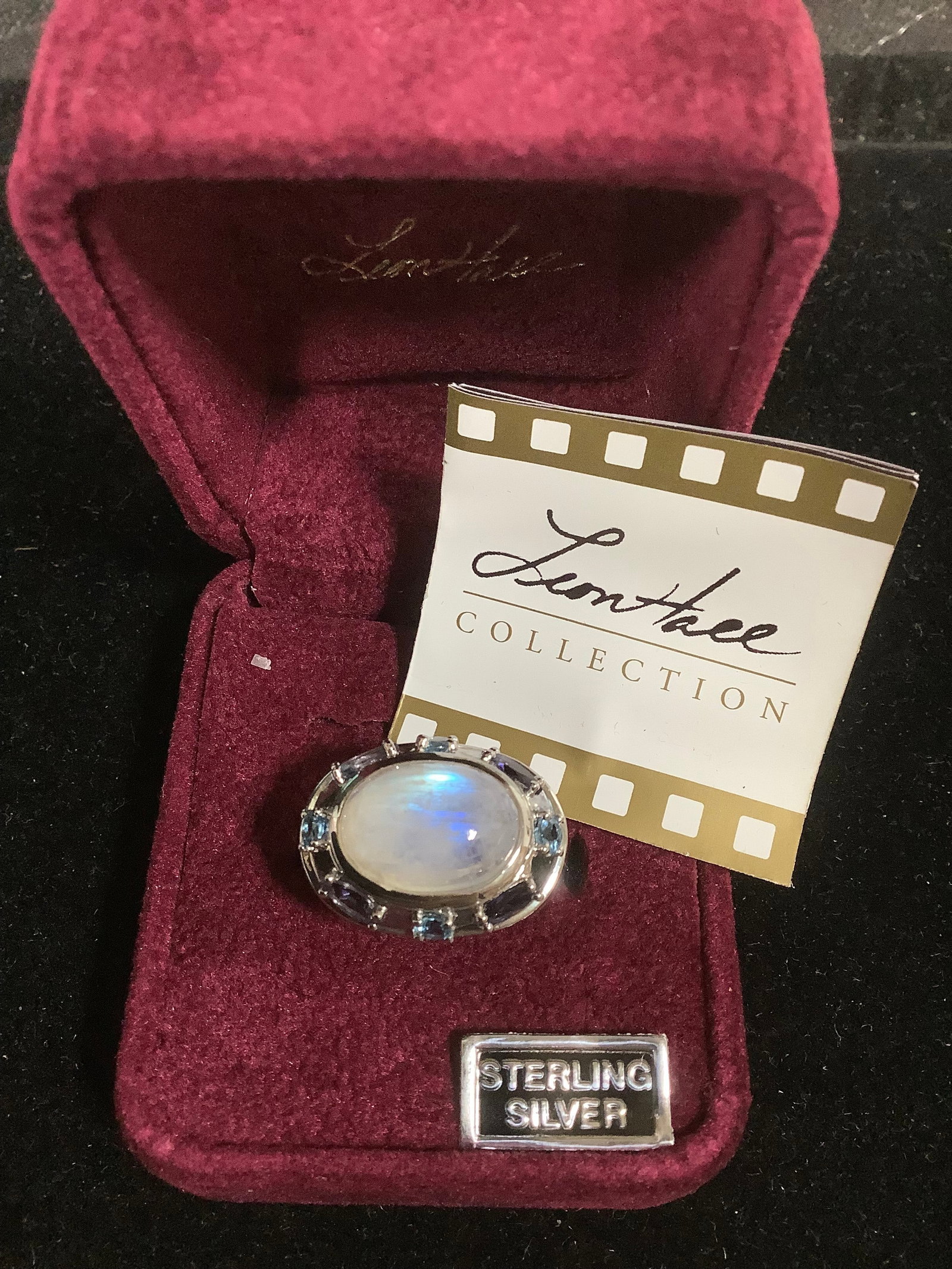 Leon Hall Sterling Moonstone & Gem Accent Ring (Size: 8): Leon Hall Sterling Moonstone & Gem Accent Ring (Size: 8)