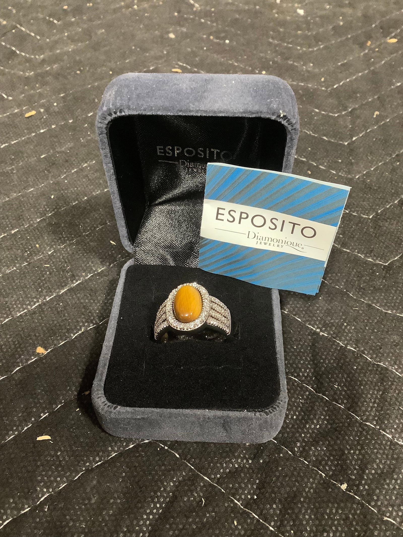 Esposito Diamonique sterling tigers eye ring(8): Esposito Diamonique sterling tigers eye ring(8)