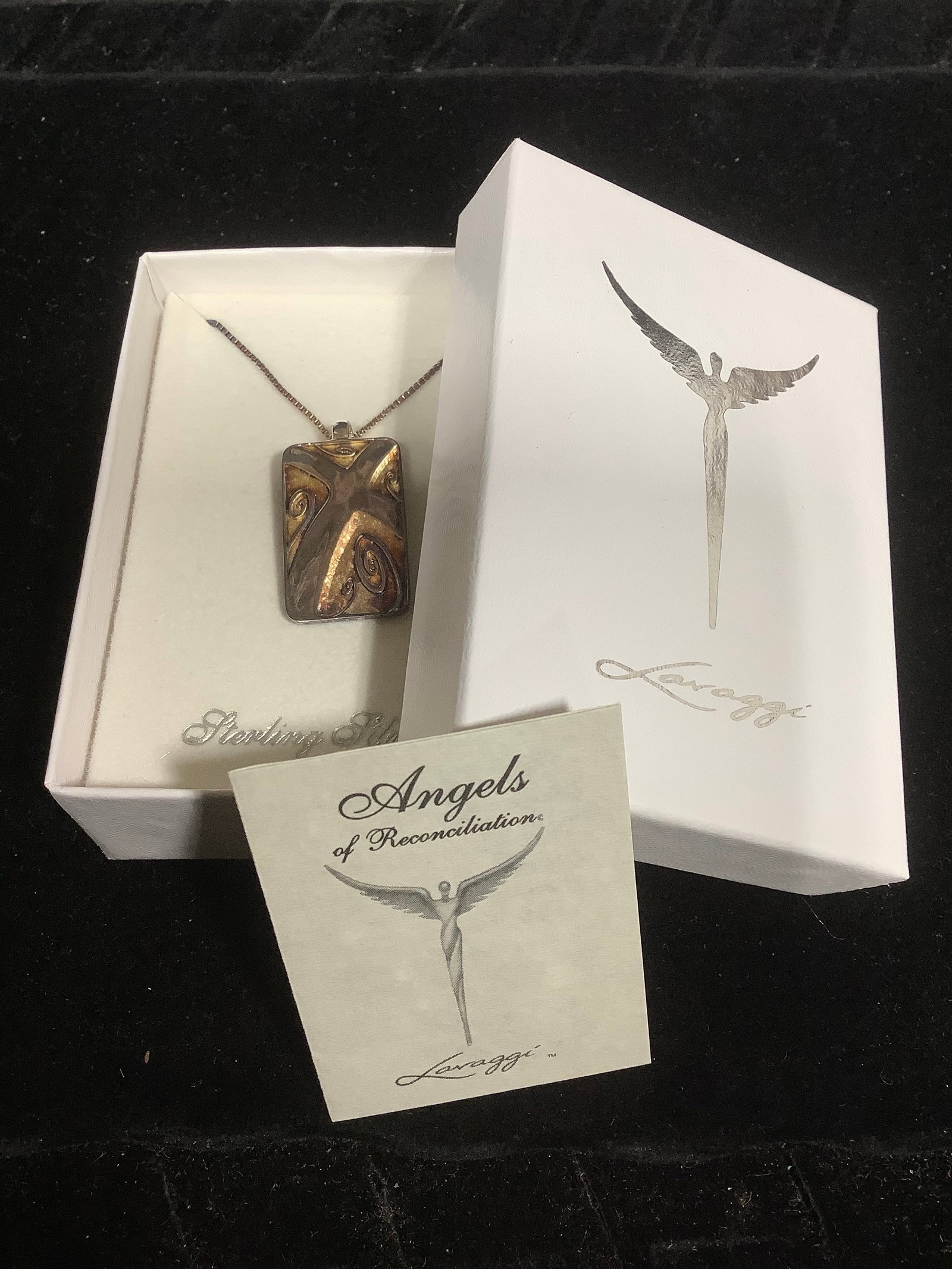 Sterling life tag pendant with 18'' chain by Steven Lavaggi: Sterling life tag pendant with 18'' chain by Steven Lavaggi
