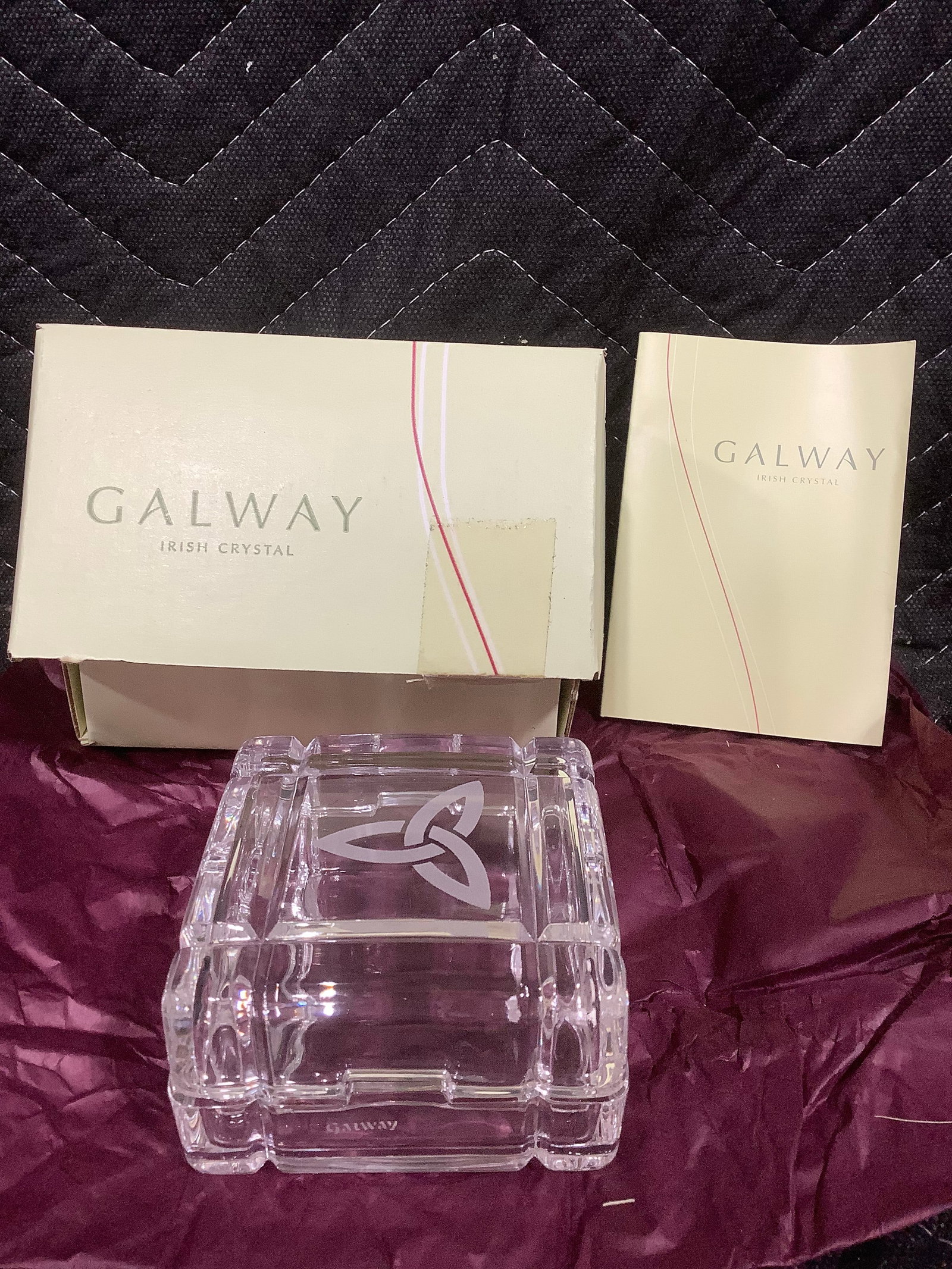 Galway crystak trinket box(3inx3inx1.5in)