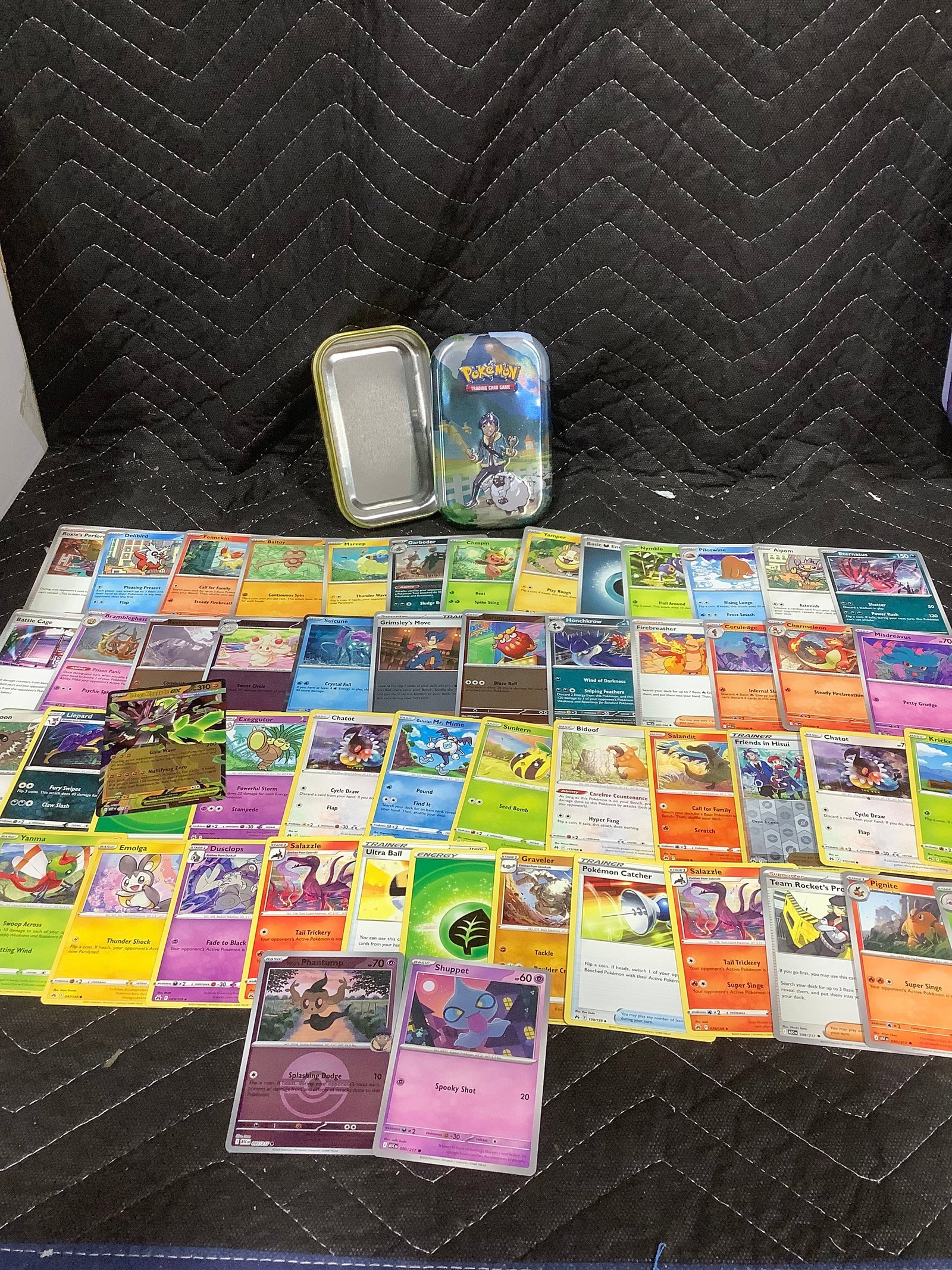 Various Pokemon cards and metal card case (1 of 1)