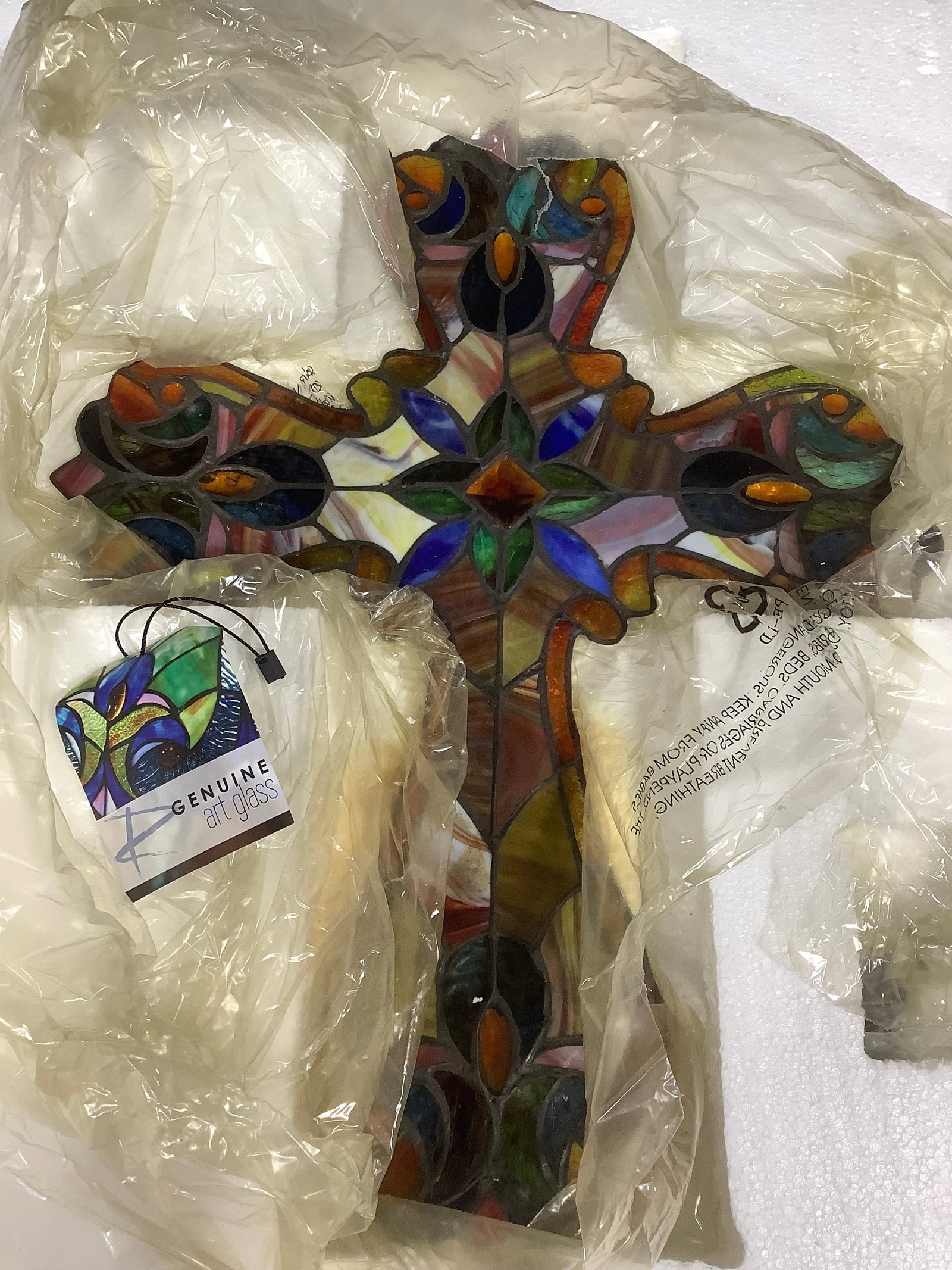 Stained glass cross decor(15inx19in)*new in package* (1 of 1)