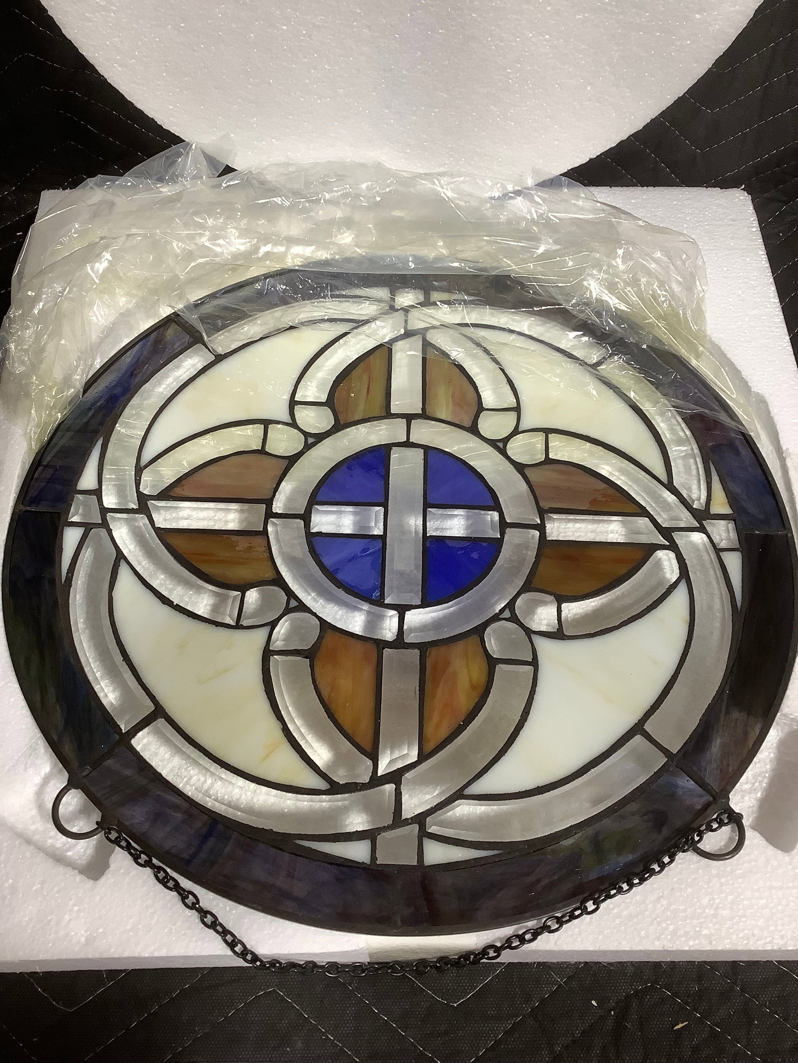 Quatrefoil stained glass window(16in across) (1 of 1)