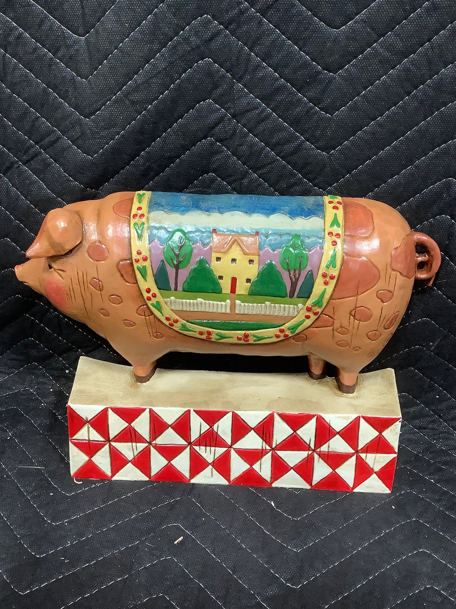Jim Shore Heartwood Creek cast iron door stop pig(8in tall)*new in package* (1 of 1)