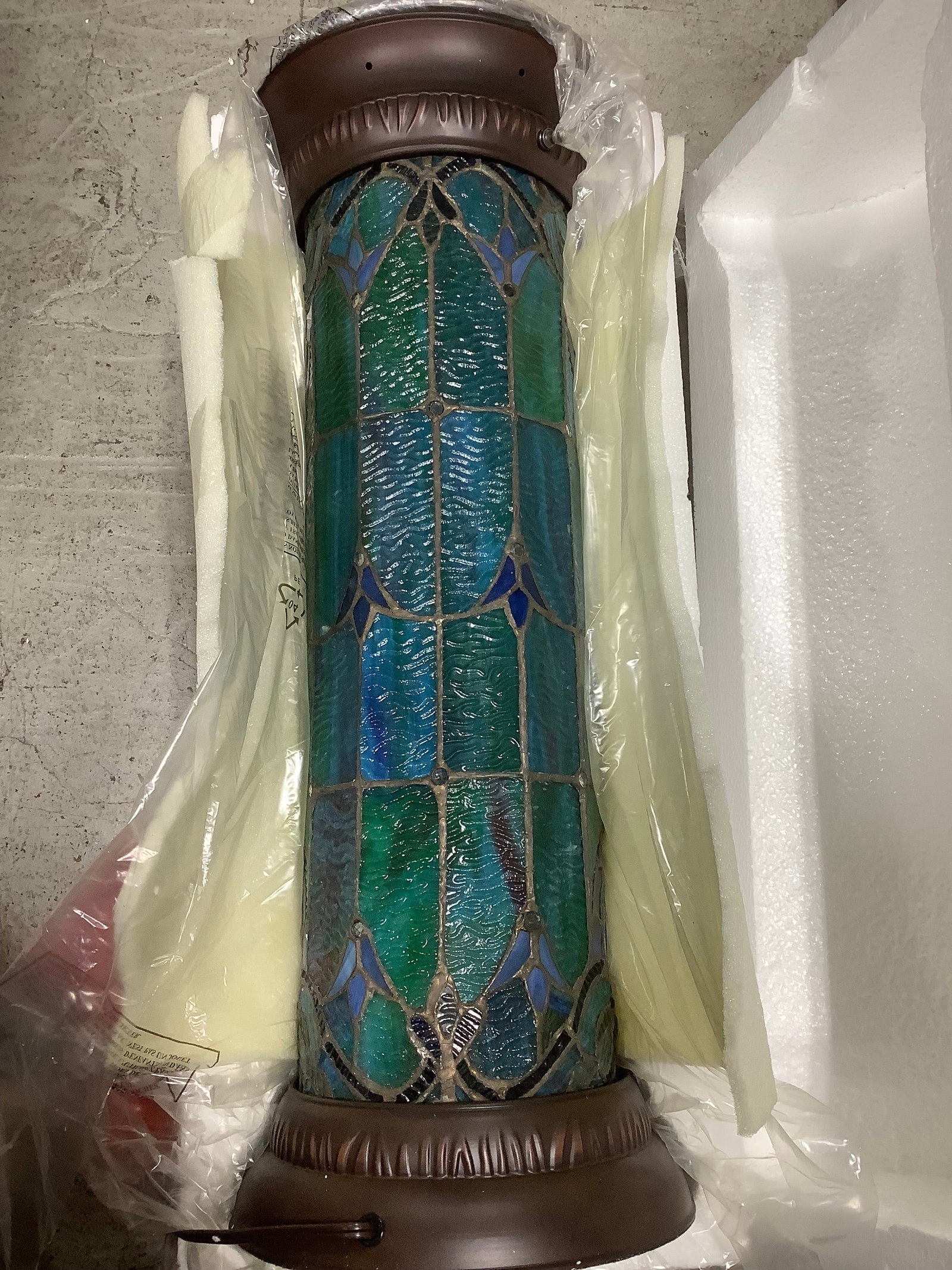 Vintage stained glass pedestal lamp(26.5in tall) (1 of 1)