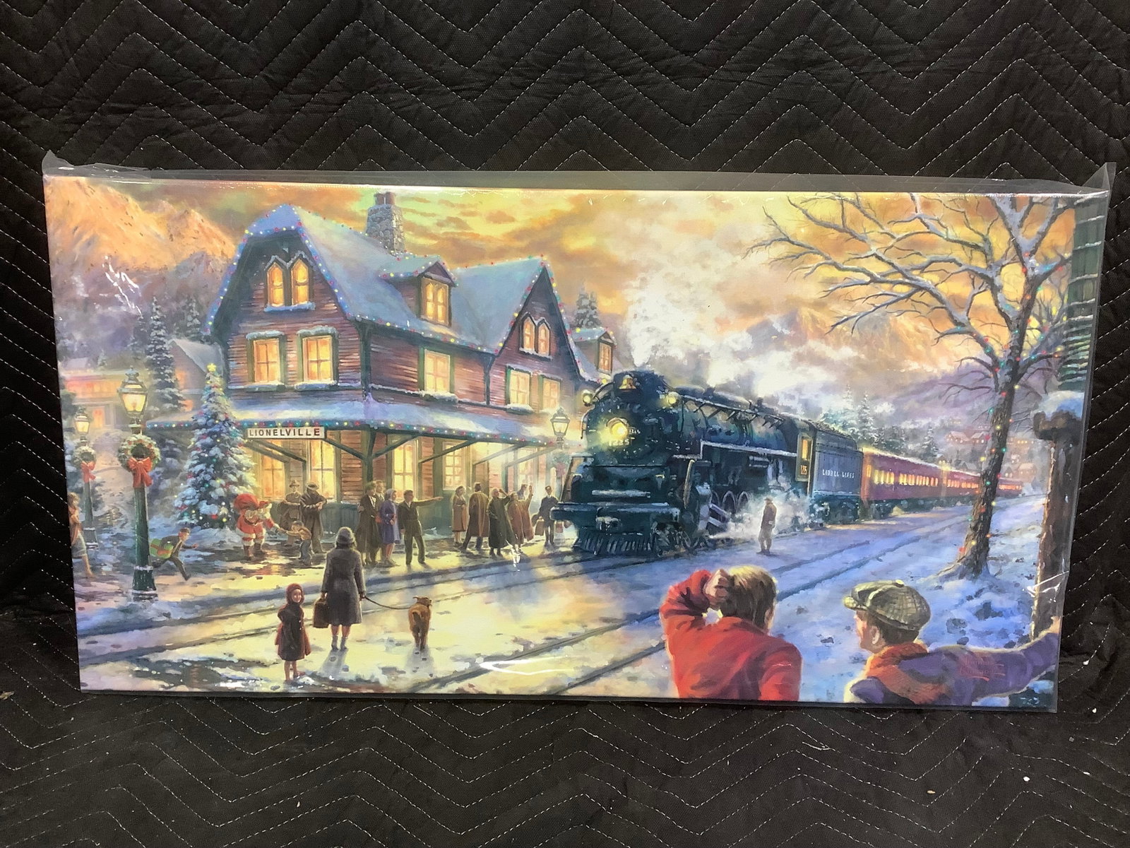 Thomas Kinkade canvas artwork(19inx30in): Thomas Kinkade canvas artwork(19inx30in)