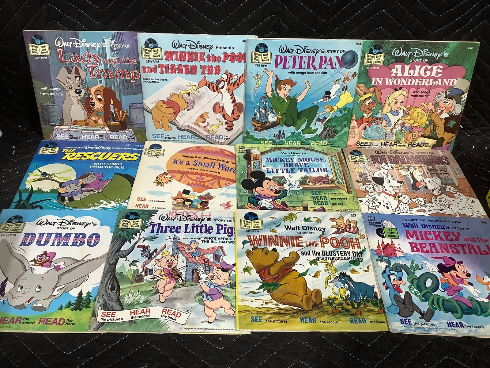 Vintage 1960s Walt Disney storybook and record lot (1 of 1)