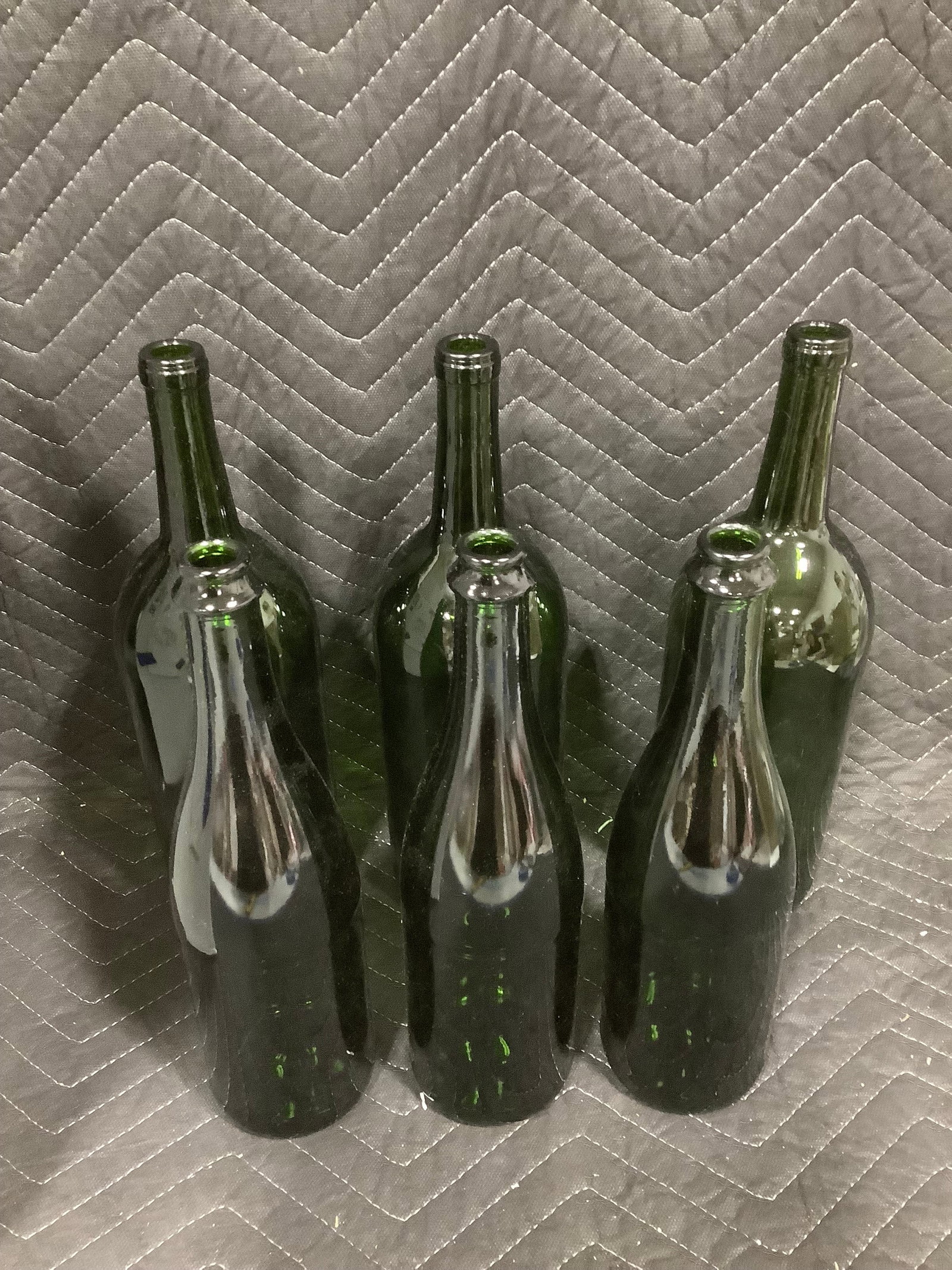 Case of new empty wine bottles(green-2 sizes-13in tallest) (1 of 1)
