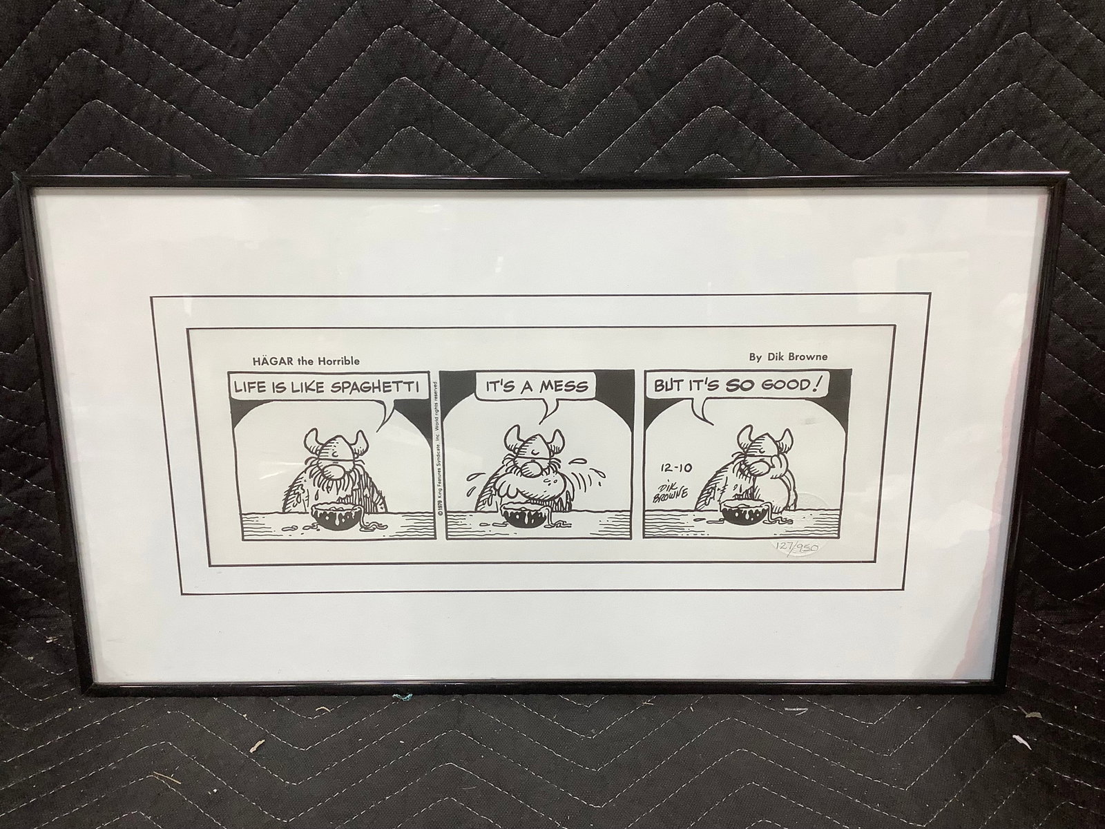 Vintage Hagar the Horrible framed comic strip-numbered(12inx22in) (1 of 1)