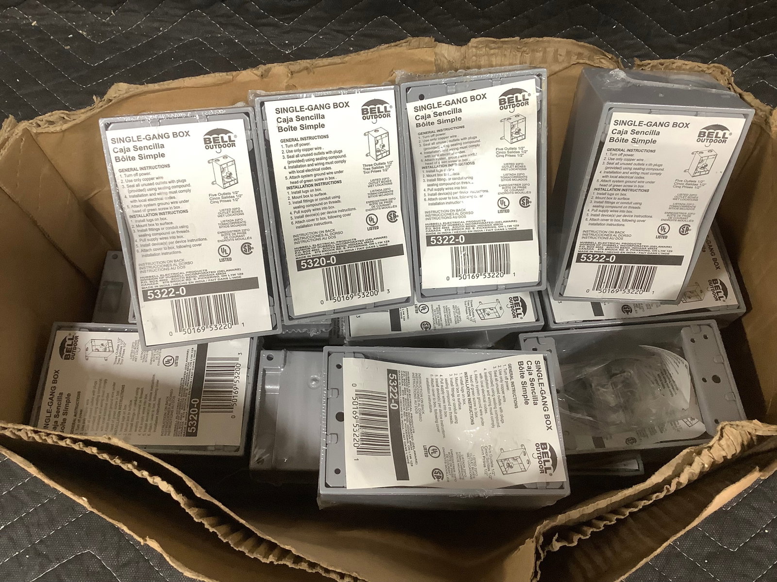 Lot of 17 bell outdoor single gang boxes*new*: Lot of 17 bell outdoor single gang boxes*new*