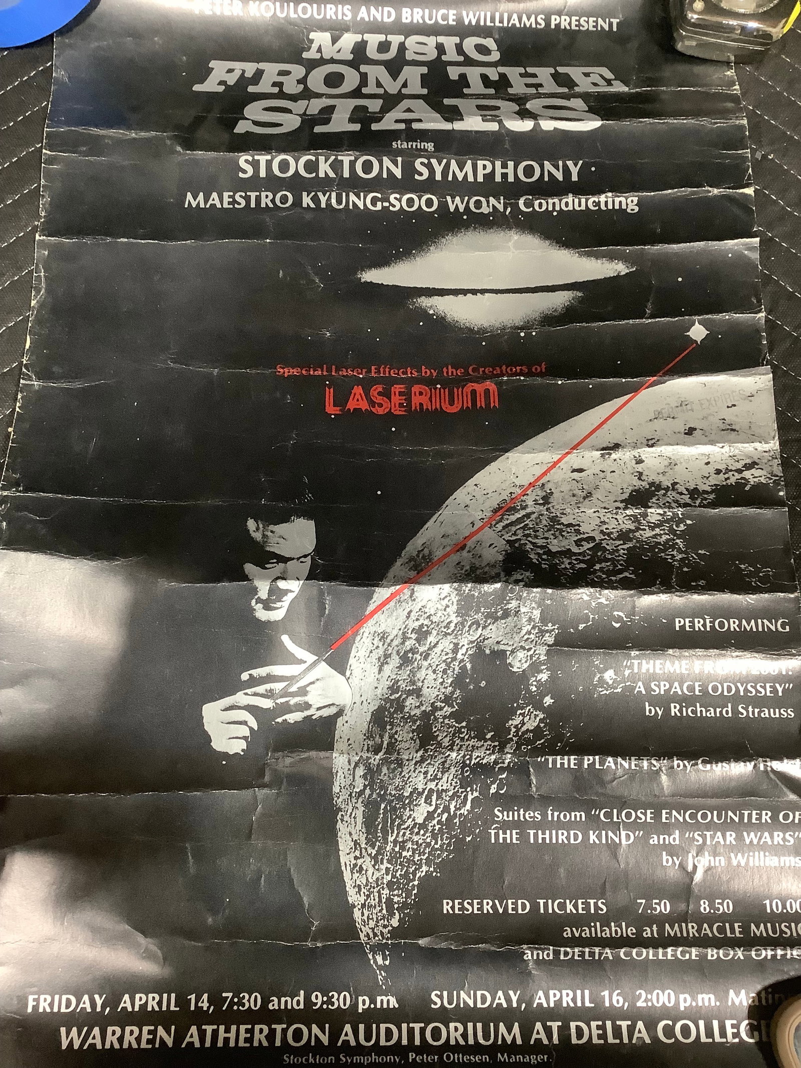 Vintage 1980s Stockton symphony Music from the Stars poster(14.5inx22in): Vintage 1980s Stockton symphony Music from the Stars poster(14.5inx22in)