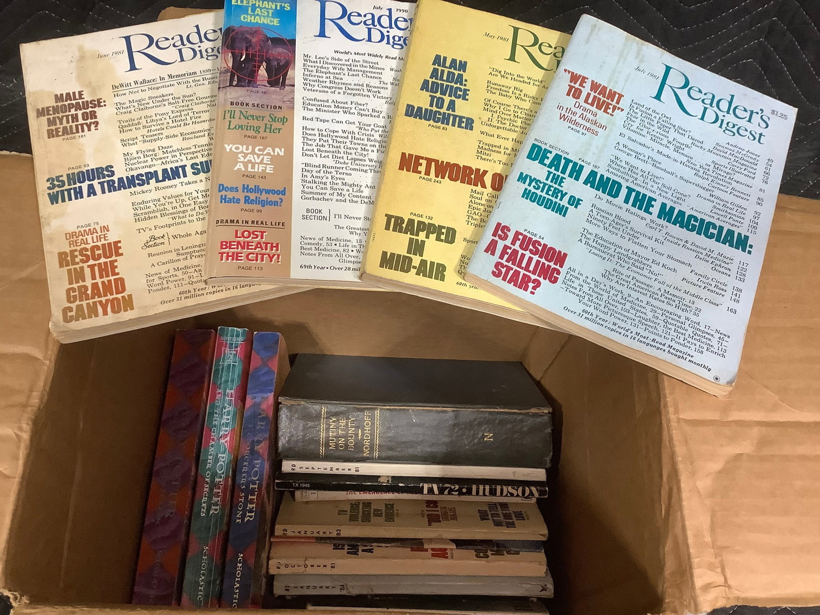 Readers Digest books and Harry Potter books: Readers Digest books and Harry Potter books