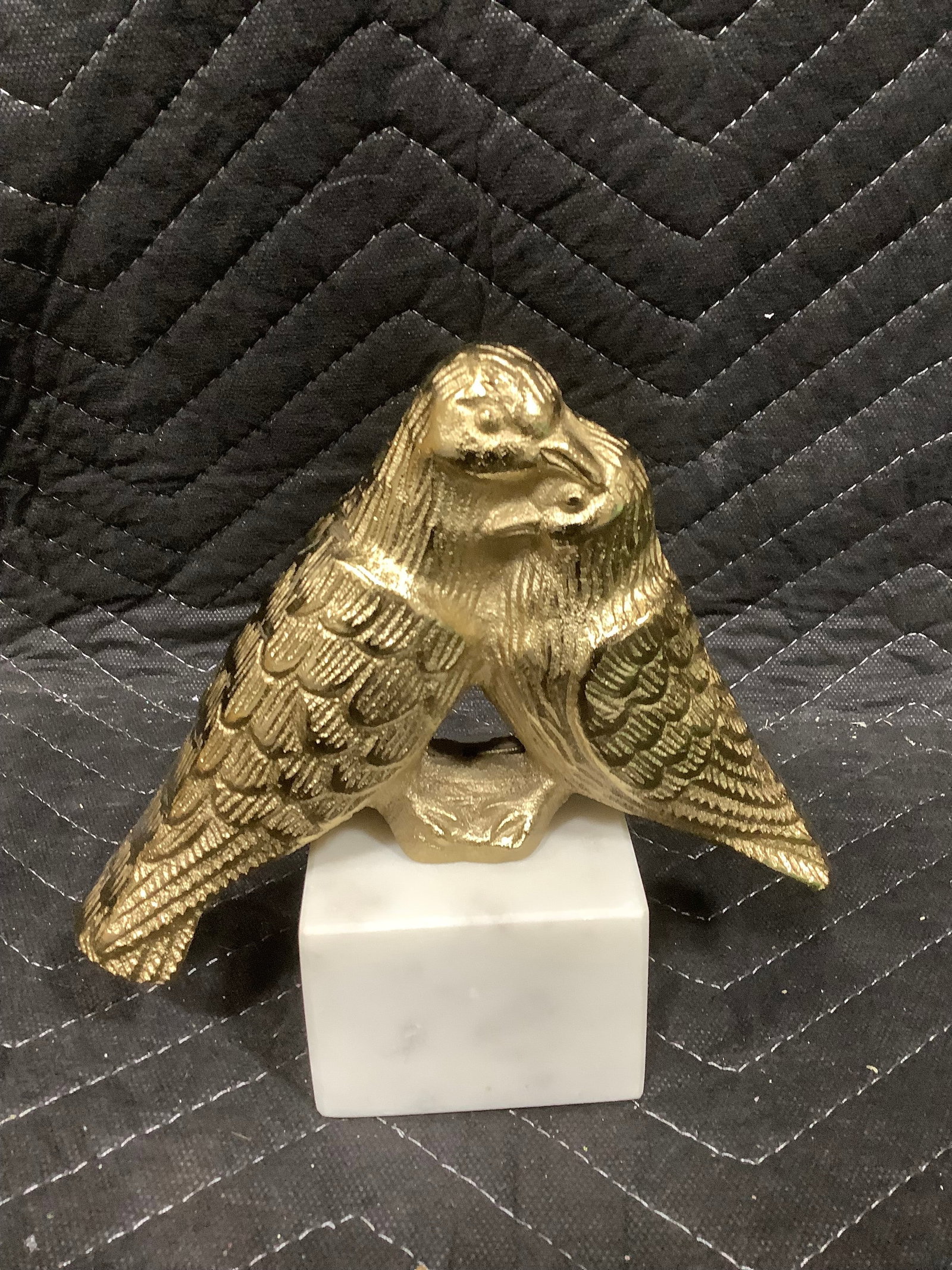 Brass lovebirds on marble bass(6.5in tall) (1 of 1)