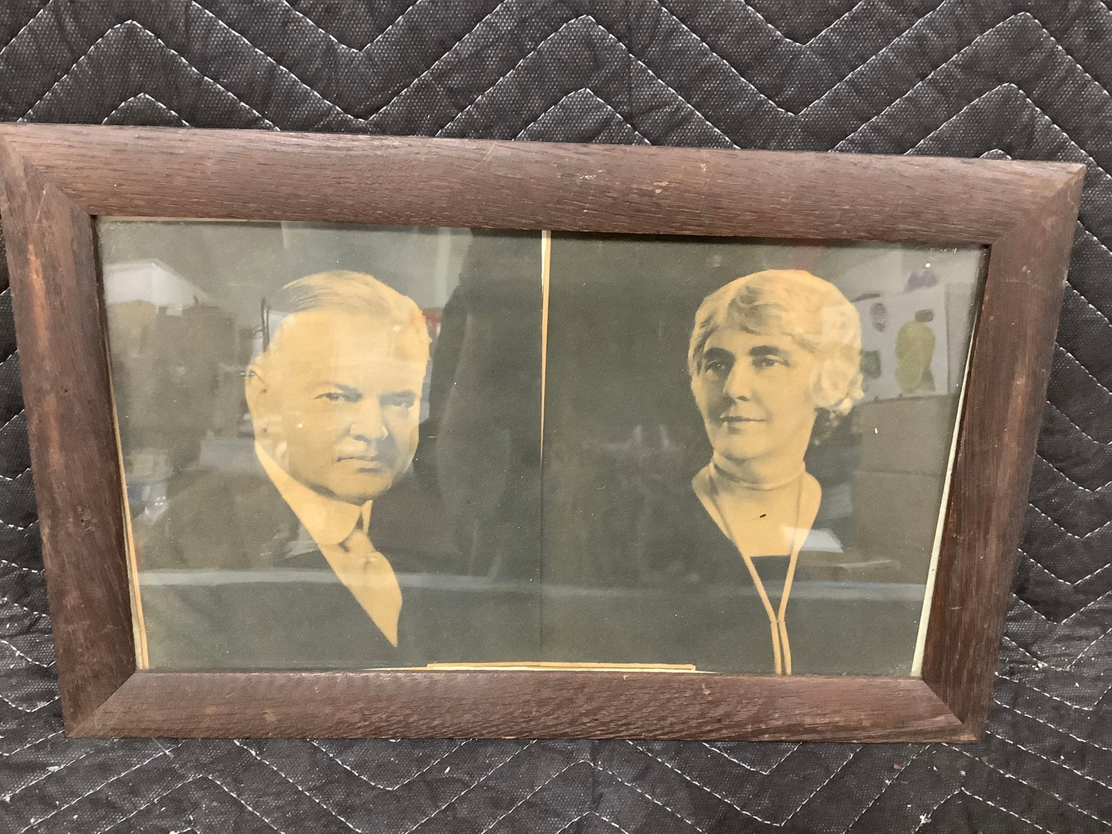 Framed President Herbert Hoover and Wife Photograph (10.5inx16.25in) (1 of 1)