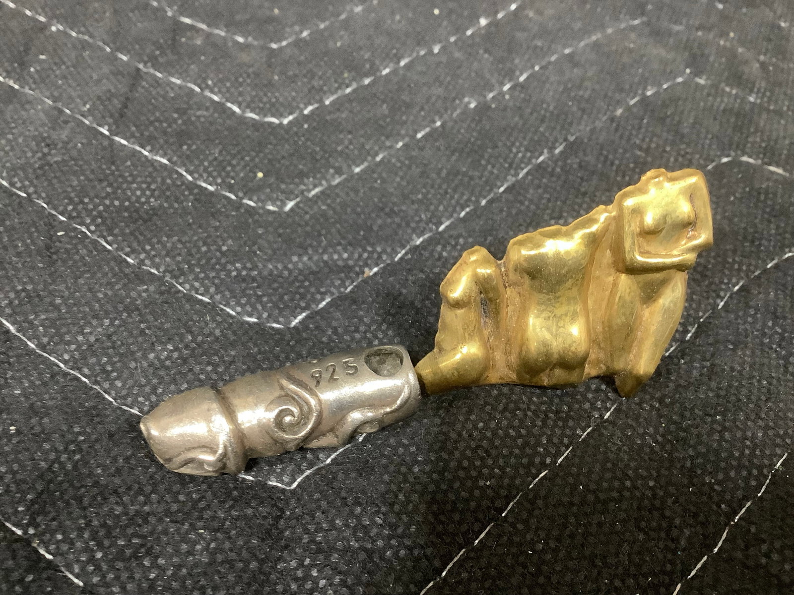 Sterling Penis & Naked Cuff Link (1 of 1)