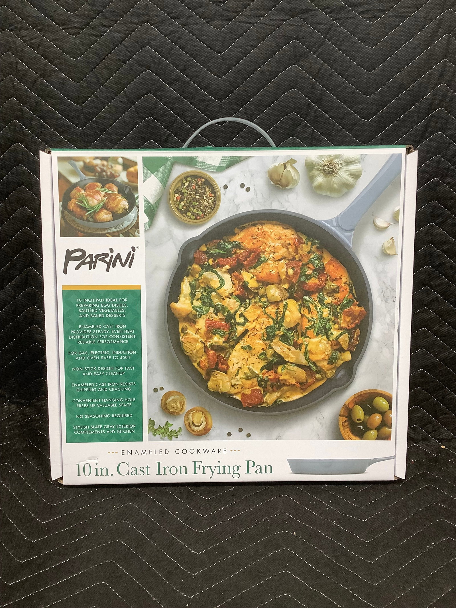 Parini 10in cast iron frying pan*new in package*: Parini 10in cast iron frying pan*new in package*