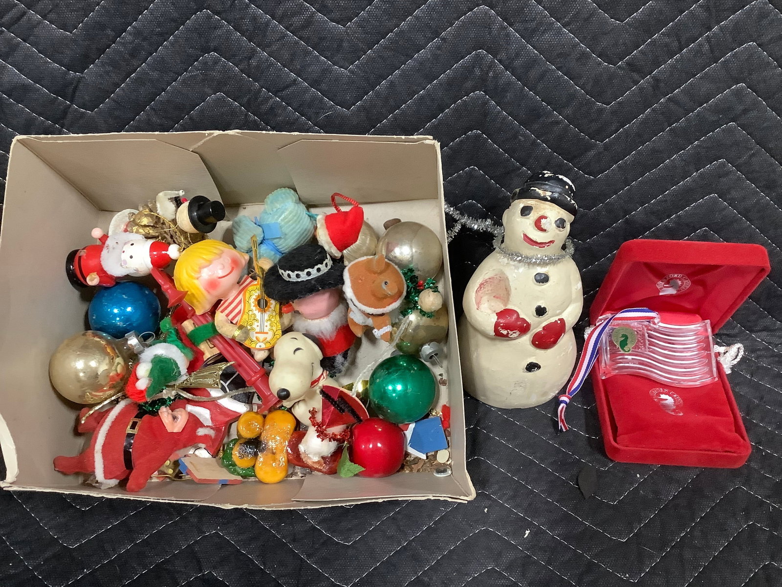 Waterford crystal ornament and vintage Christmas ornaments (1 of 1)