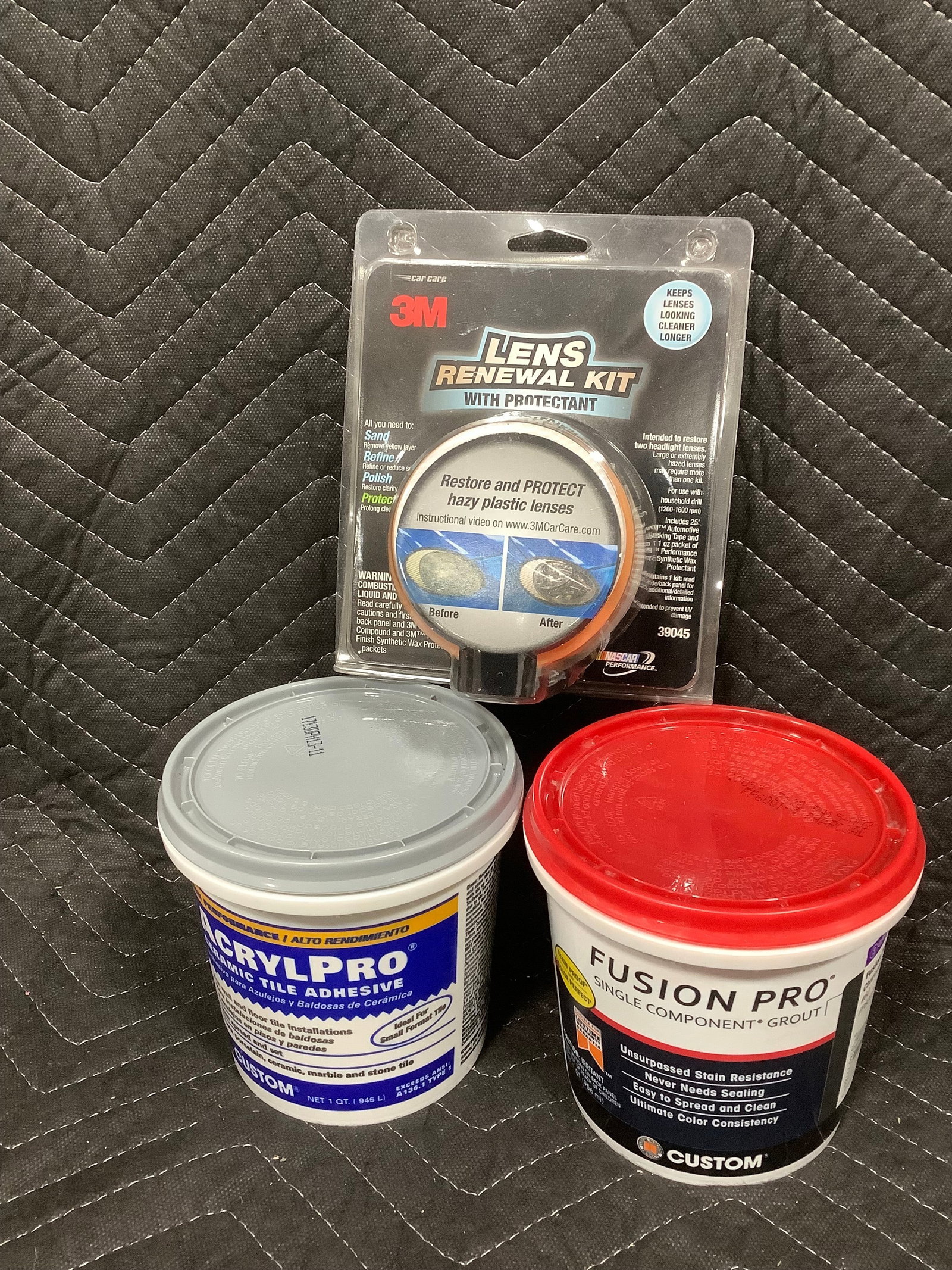 Grout(1qt), tile adhesive(1qt), and lens renewal kit*new* (1 of 1)