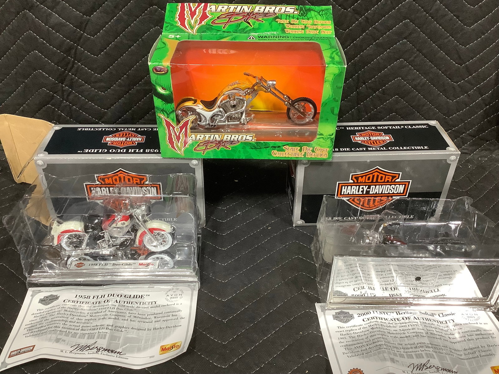 Various Motorcycle Diecast Collectibles - Martin Bros, and Harley Davidson *new in boxes*: Various Motorcycle Diecast Collectibles - Martin Bros, and Harley Davidson *new in boxes*