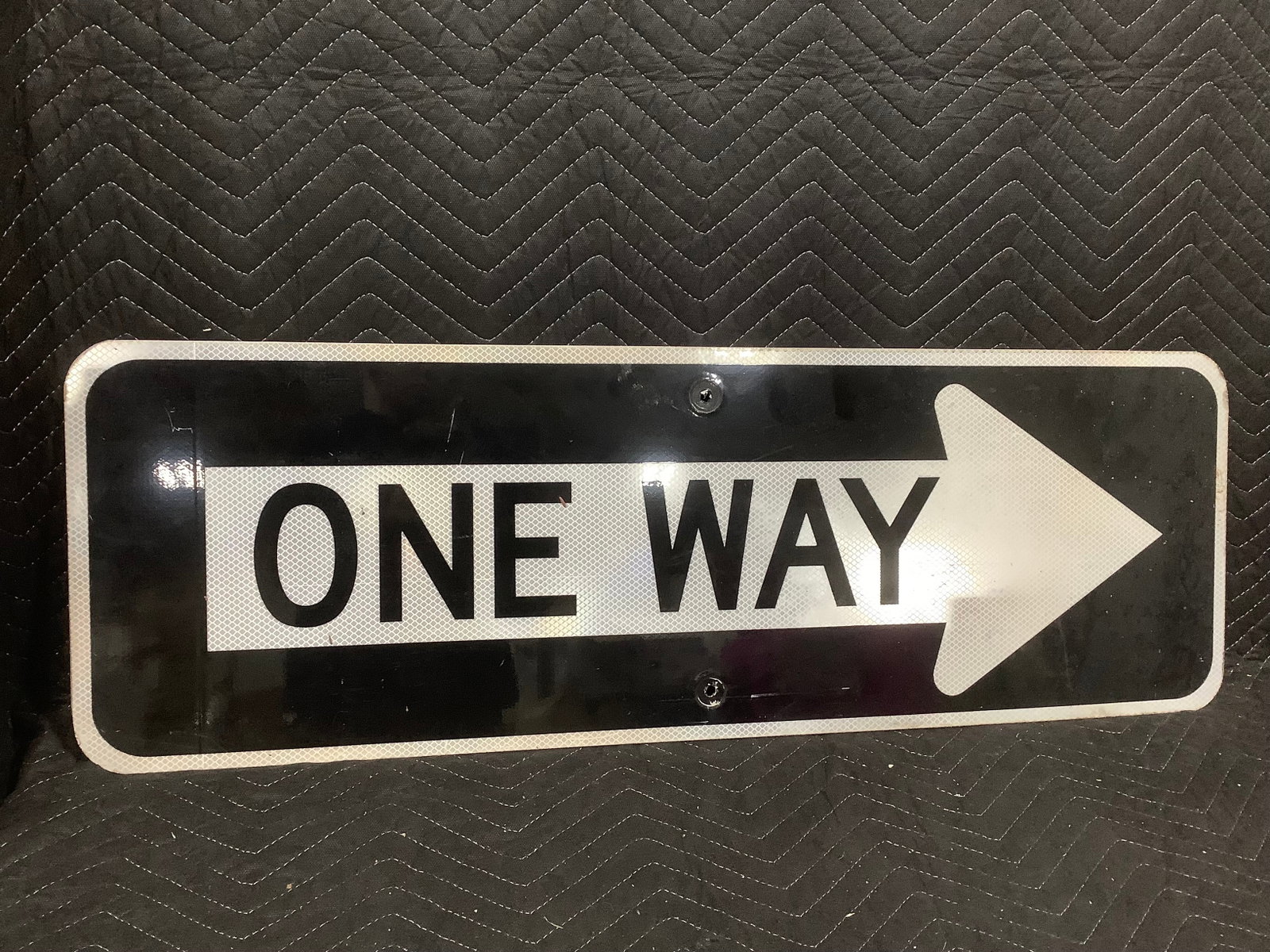 Metal One Way Road Sign (12inx36in) (1 of 1)