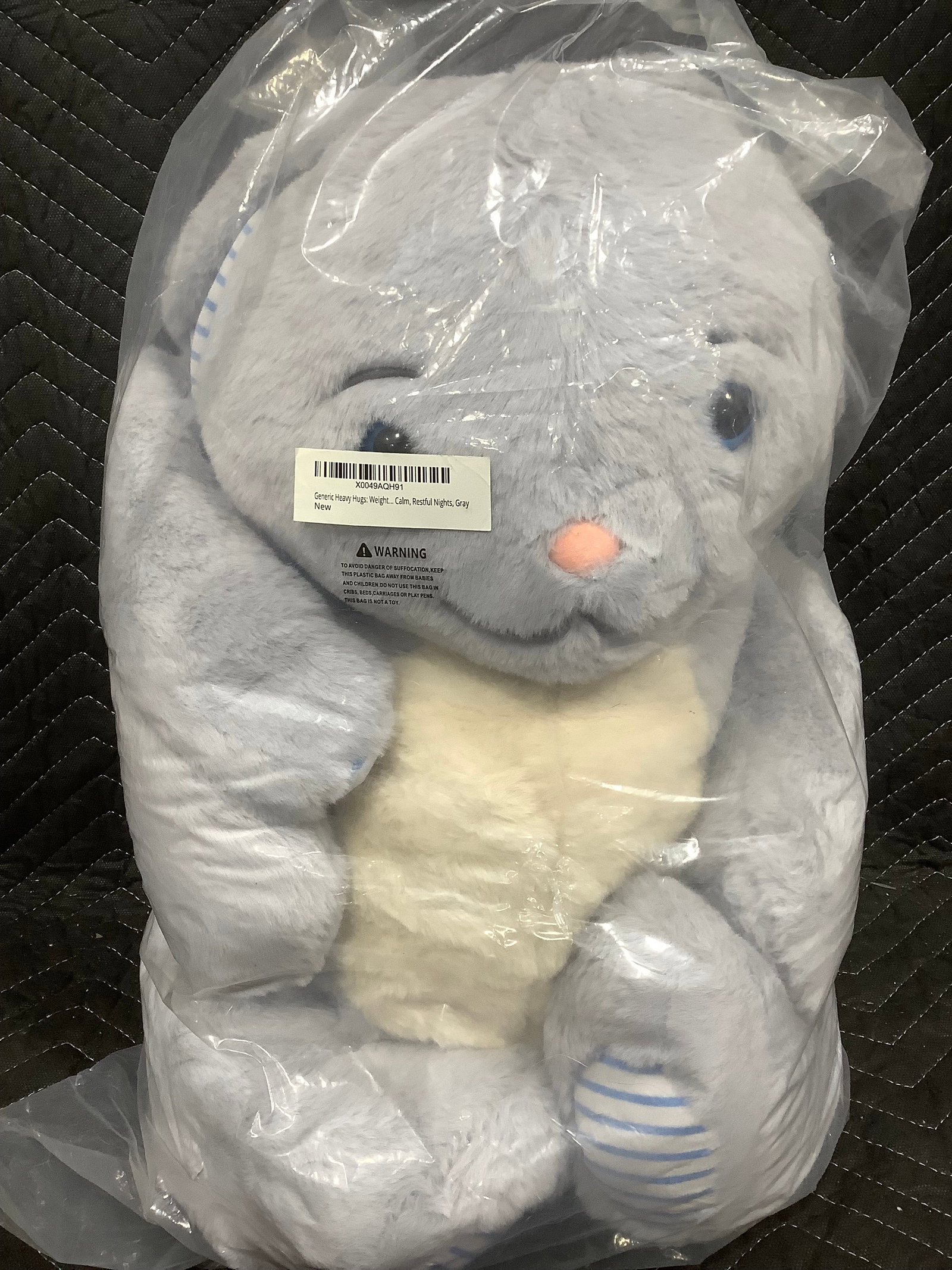 Heavy Hugs Weighted Grey Rabbit Doll: Heavy Hugs Weighted Grey Rabbit Doll