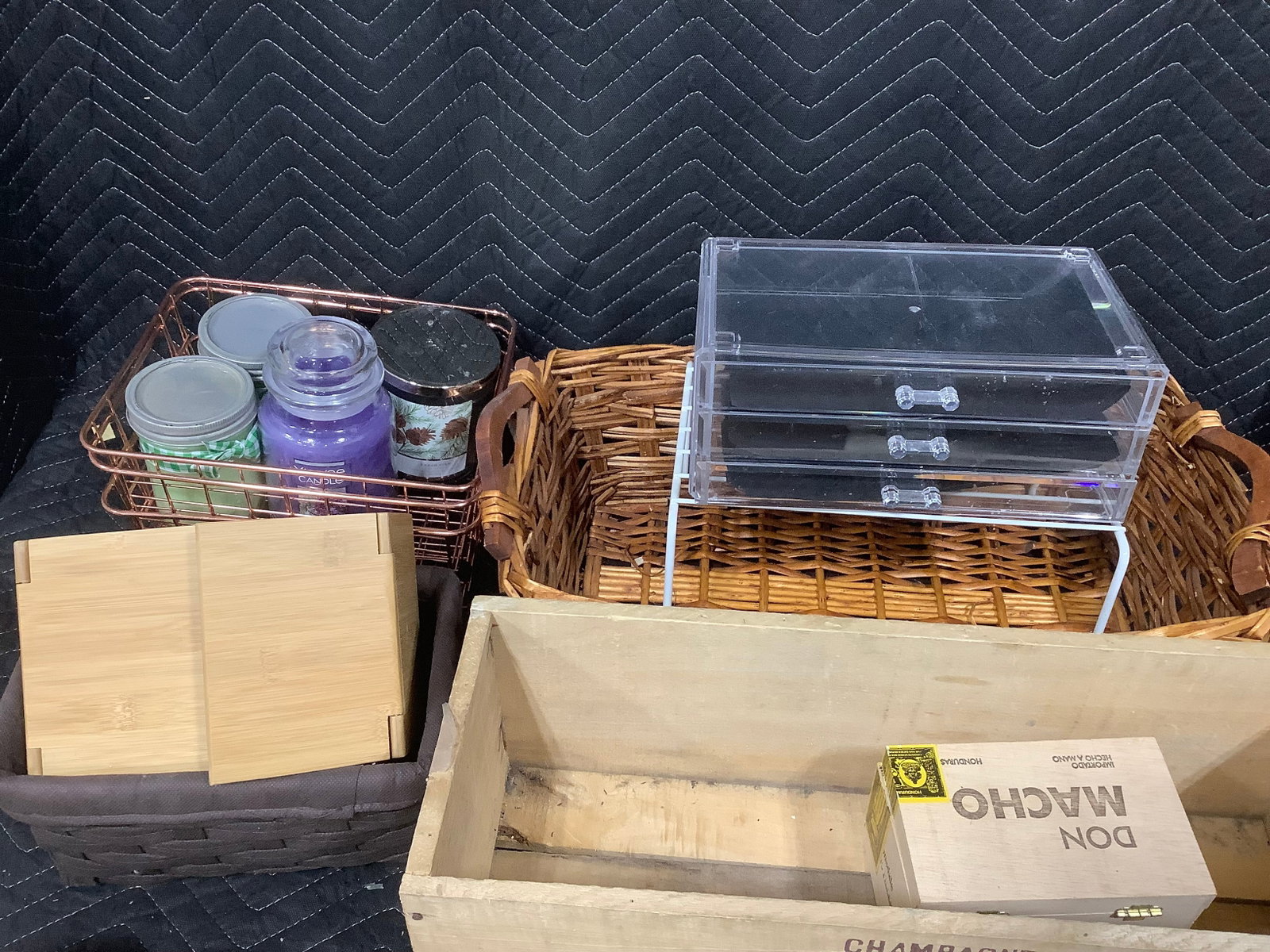 Various Decorative Baskets, and Candles (1 of 1)