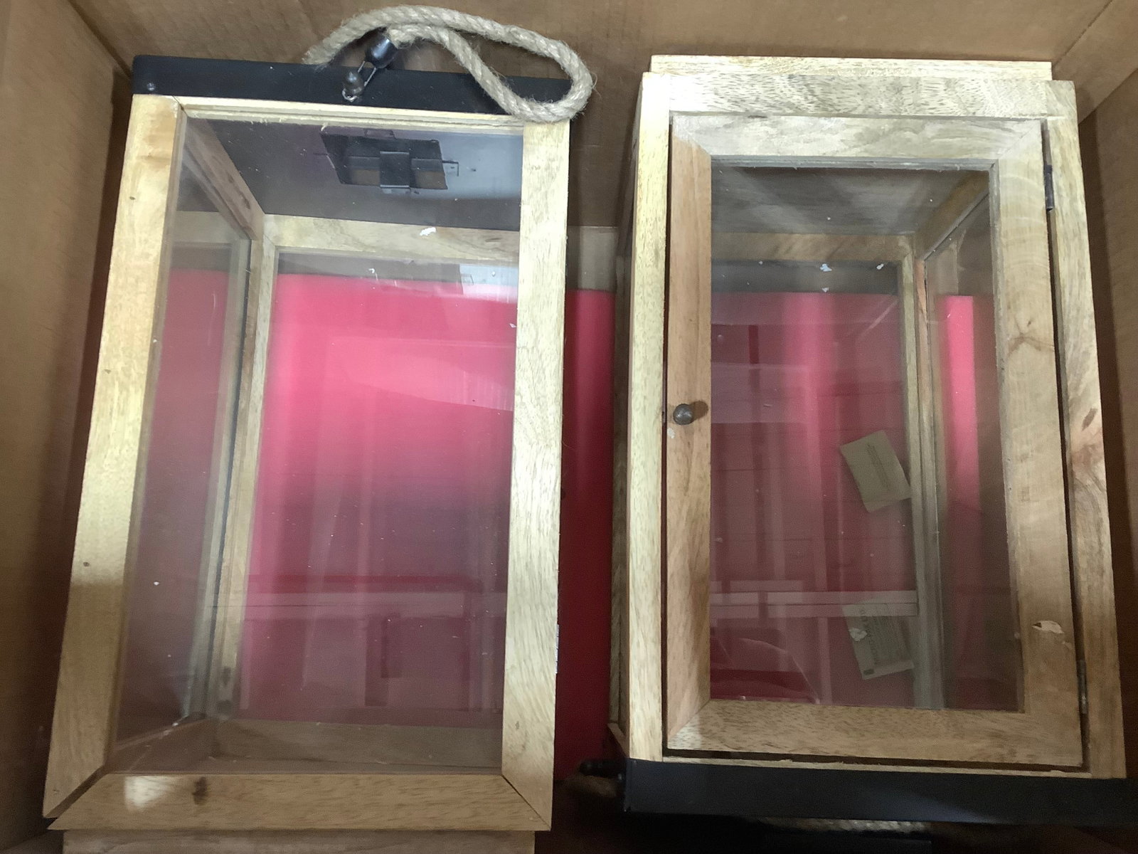 Wood and Glass Decorative Lanterns (15in Tall) (1 of 1)