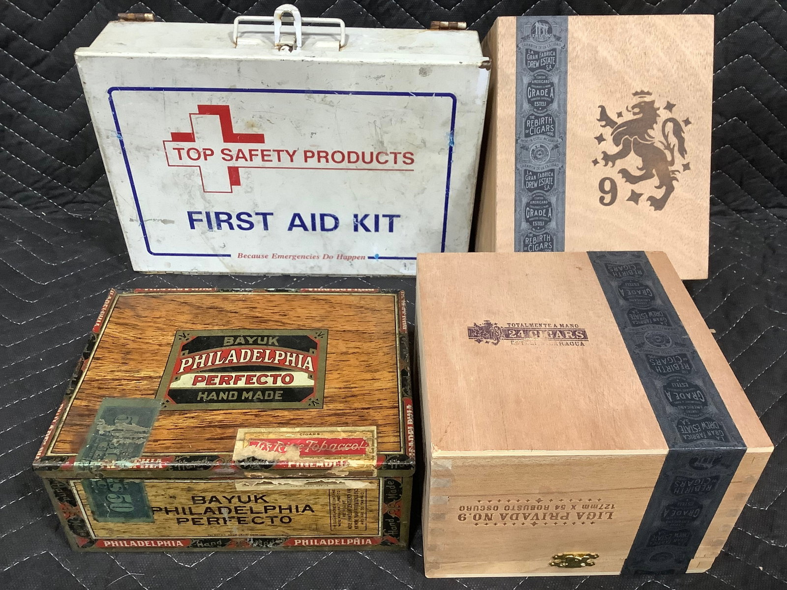 Vintage Cigar Boxes, and Empty First Aid Box (1 of 1)
